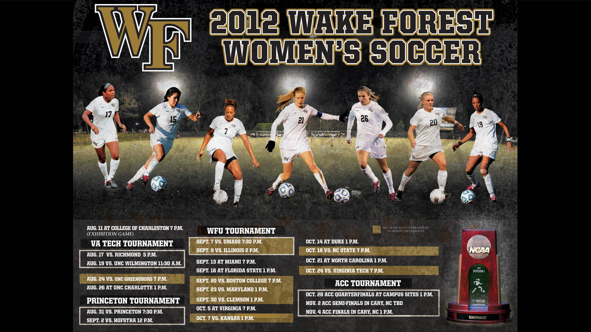 2012, Wake Forest University, Womens Soccer, Full HD Desktop Wallpaper