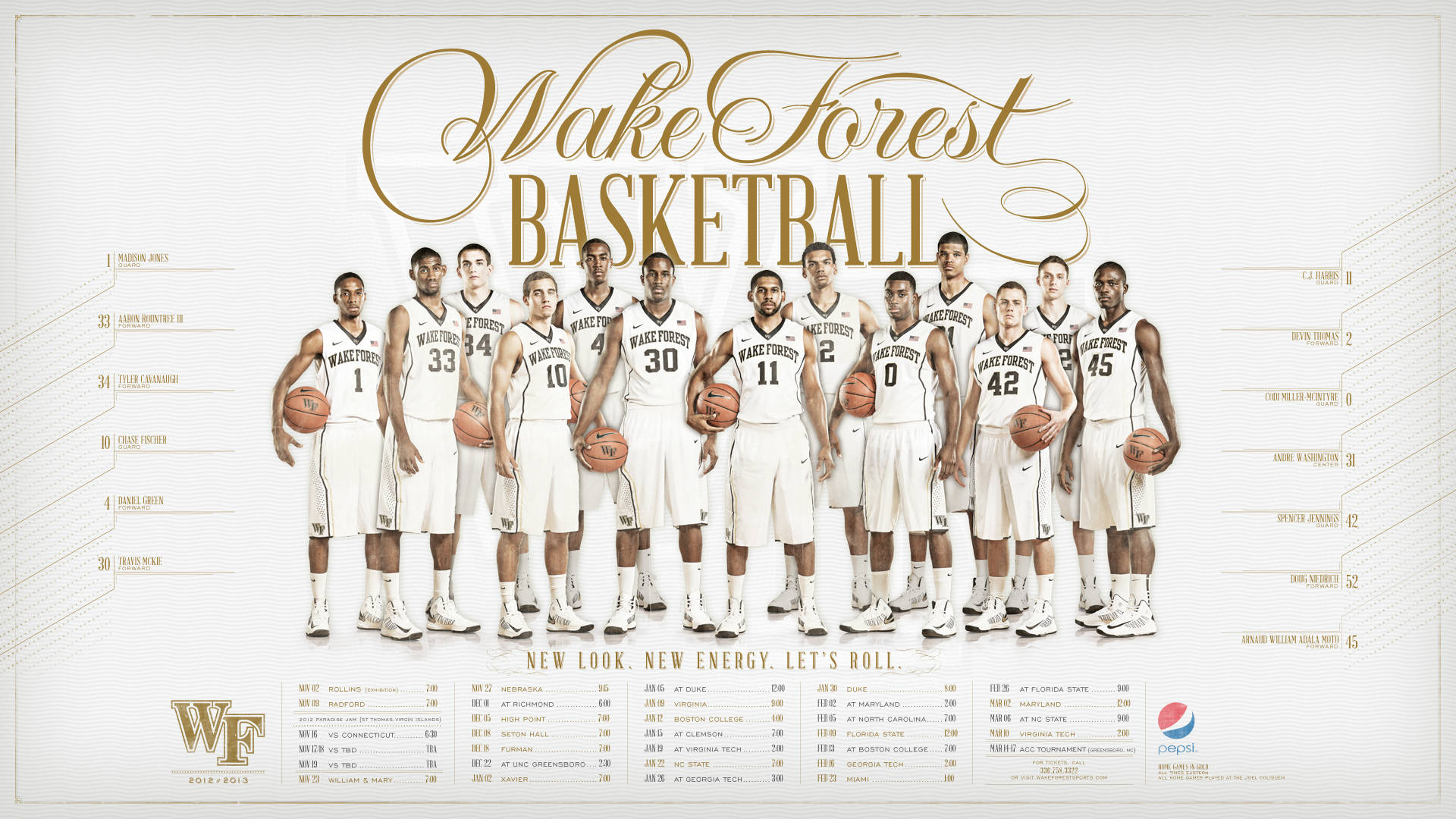 Wake Forest University, basketball team, white uniforms, Full HD Desktop Wallpaper