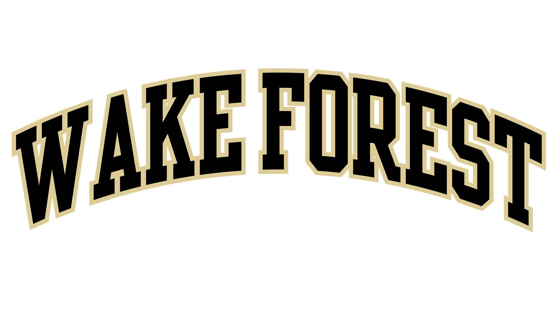 Wake Forest University, white background, black and gold, Full HD Desktop Wallpaper