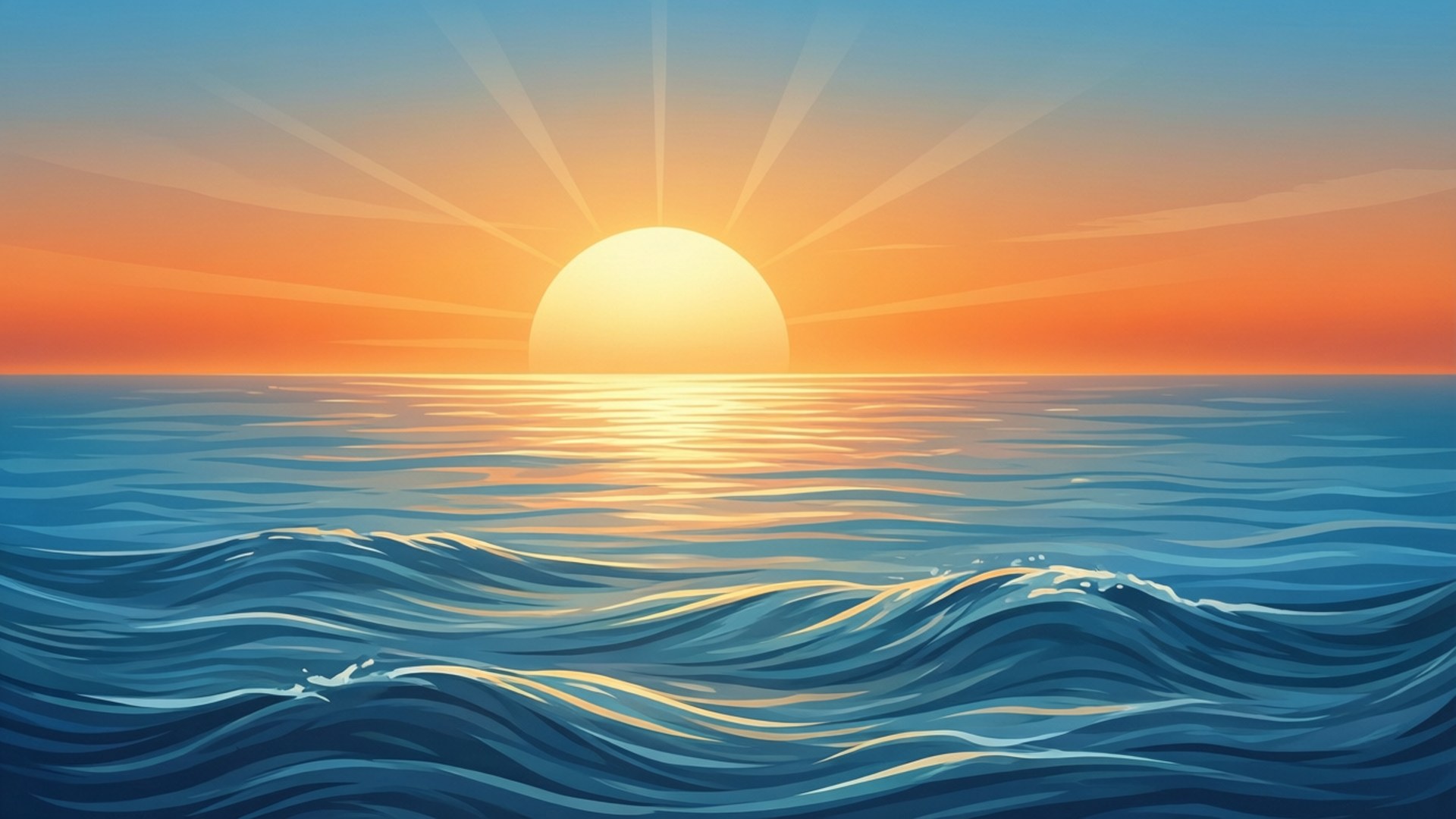 Ocean Sunrise, sunrise, ocean, Full HD Desktop Wallpaper