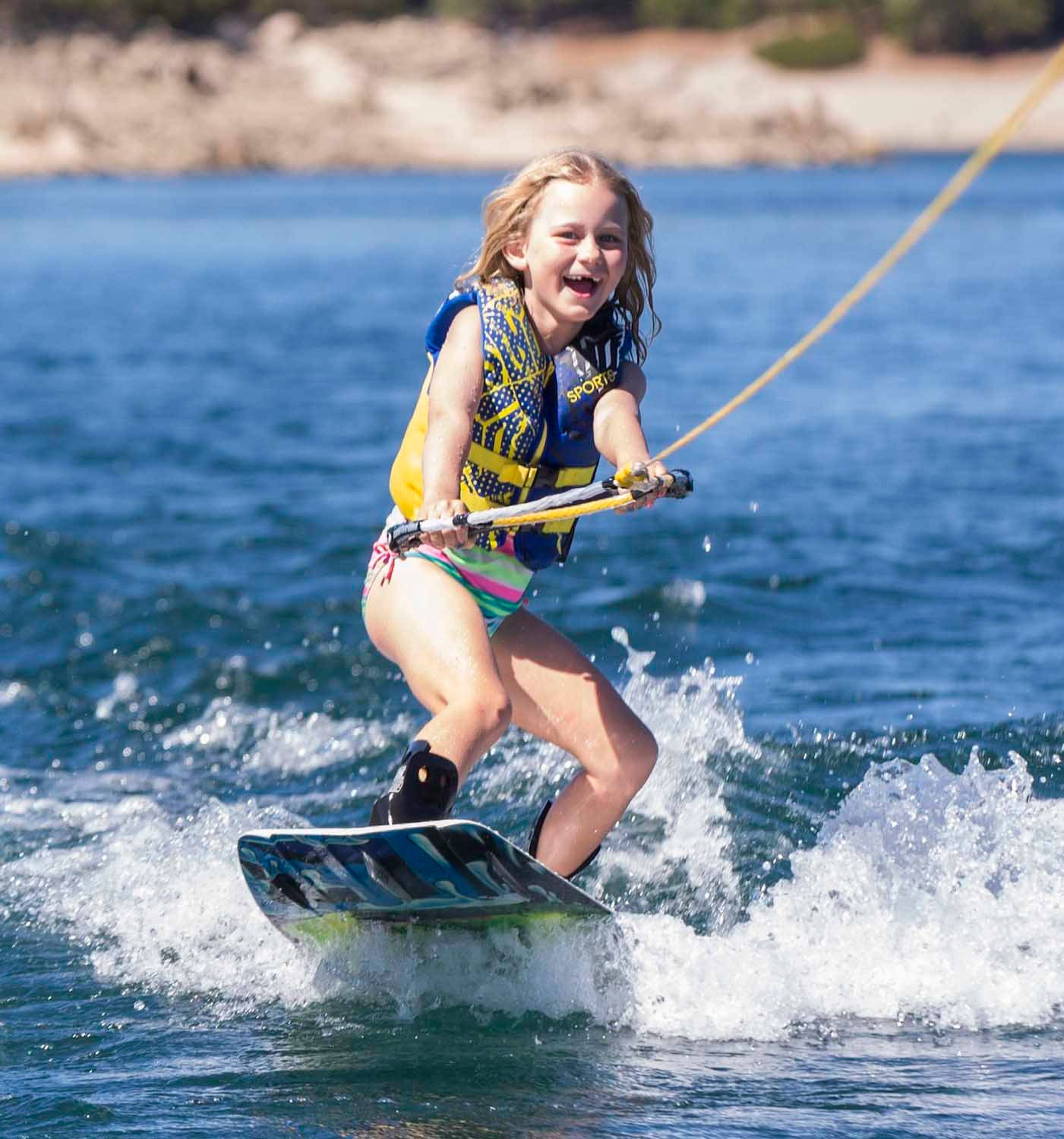cute girl, wakeboarding, water ski lesson, HD Phone Wallpaper