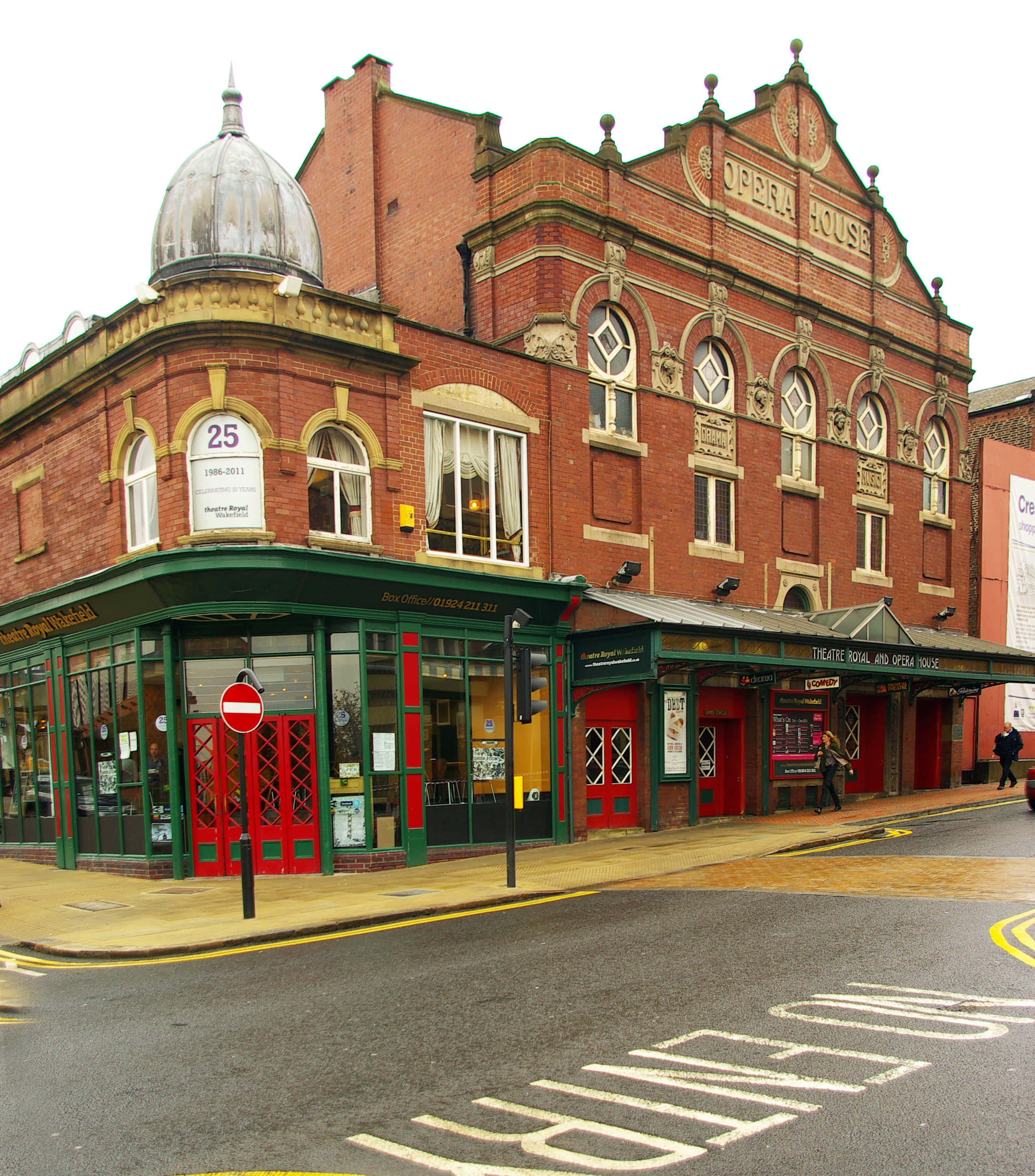 Wakefield, United Kingdom, red brick opera house, 2K Phone Wallpaper