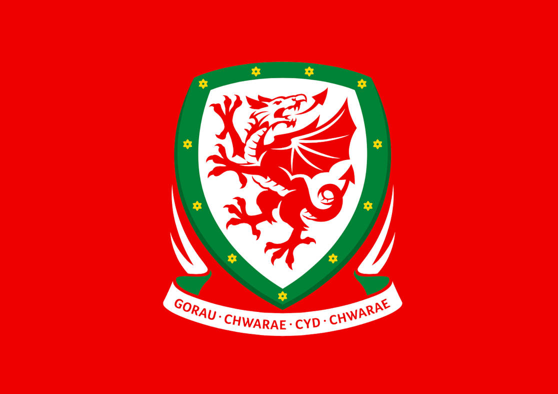 Wales National Football Team, red Welsh flag, white shield, SD Desktop Wallpaper