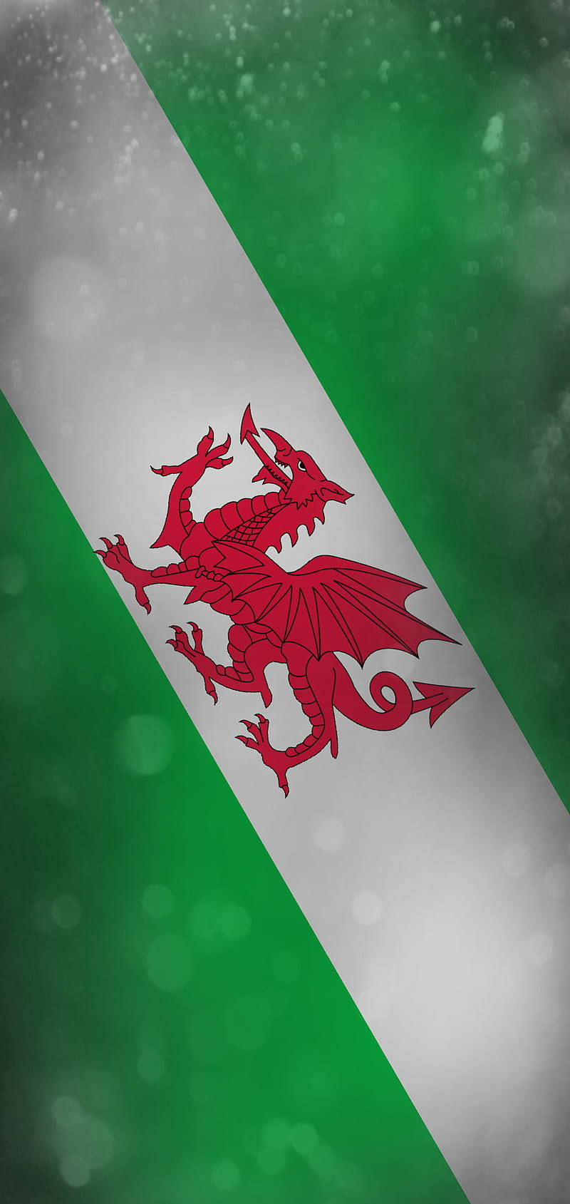 Wales National Football Team, red Welsh dragon, diagonal white stripe, HD Phone Wallpaper
