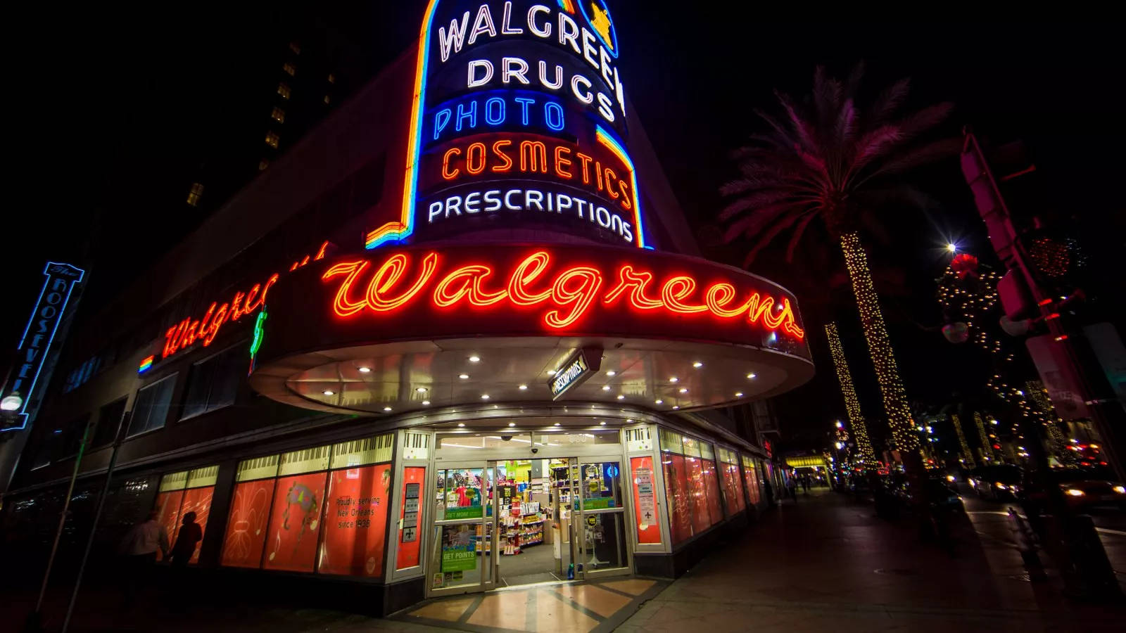 Walgreens, LED Red Light, neon-lit, HD Desktop Wallpaper