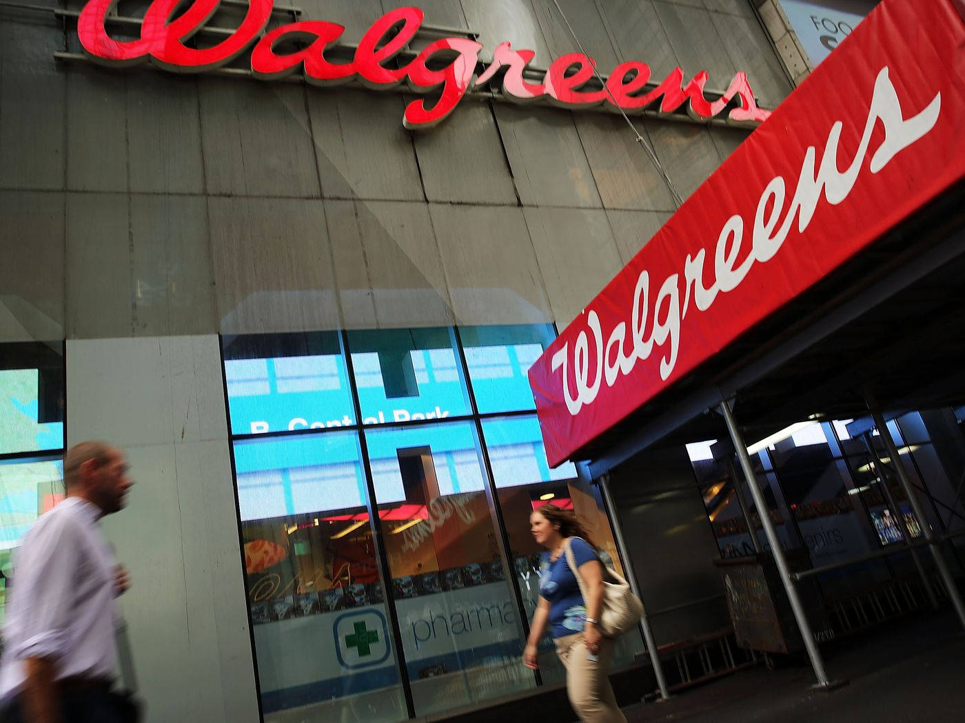 Walgreens, red signage, glass windows, HD Desktop Wallpaper