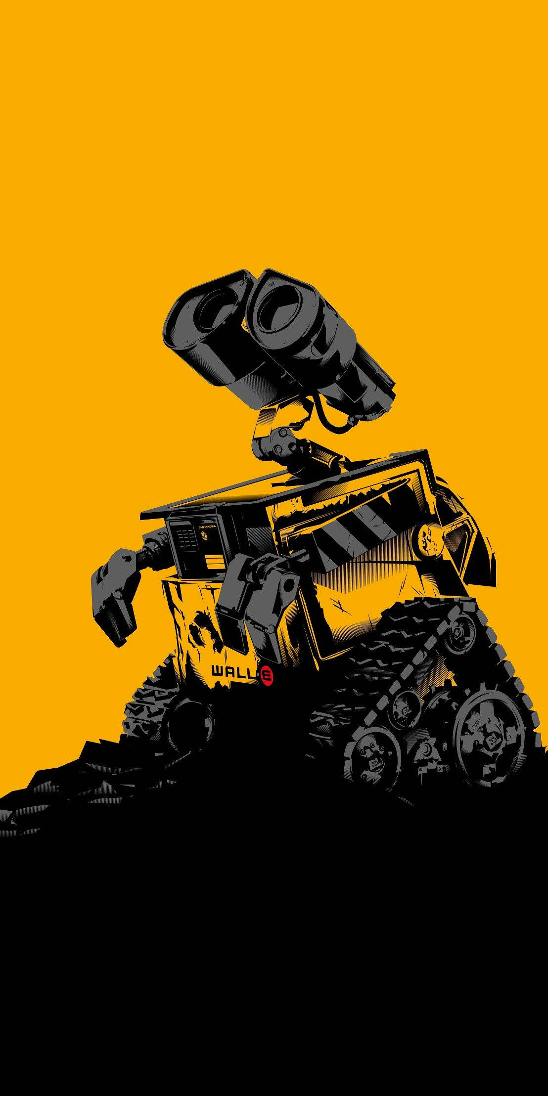 WALL-E, orange, black, Full HD Phone Wallpaper