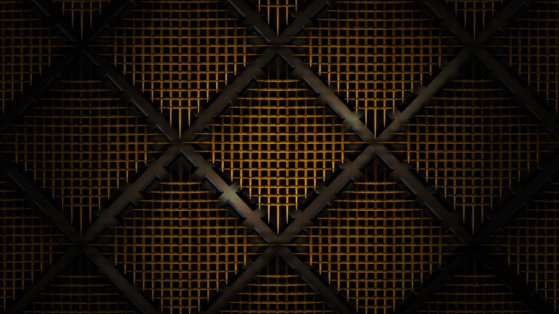 brown mesh wall texture, geometric diamond grid pattern, glowing golden lines, Full HD Desktop Wallpaper