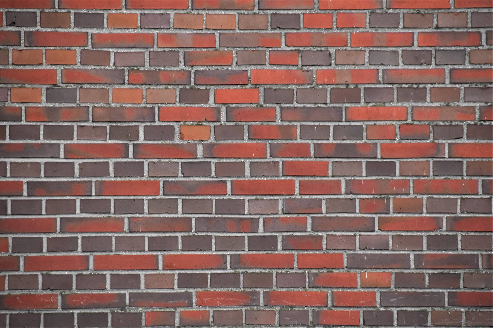 red brick wall, gray mortar lines, weathered, Full HD Desktop Wallpaper