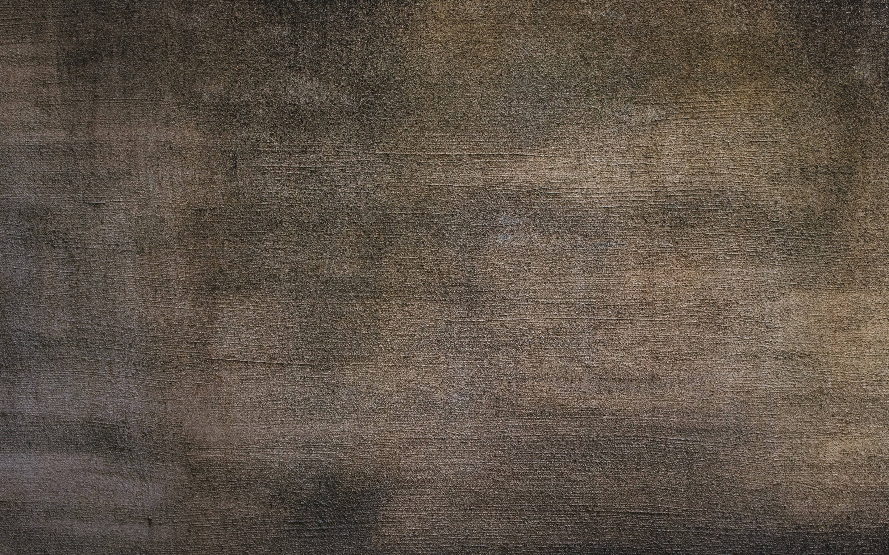 stained gray stone wall, dark brown textured concrete, horizontal striations, 2K Desktop Wallpaper