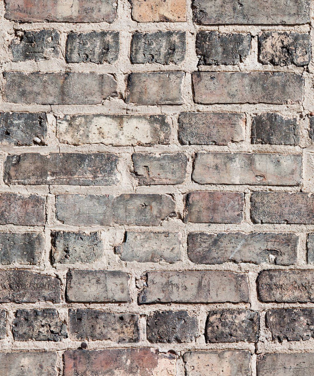 authentic brick wall, weathered gray brick wall, cracked mortar, HD Phone Wallpaper