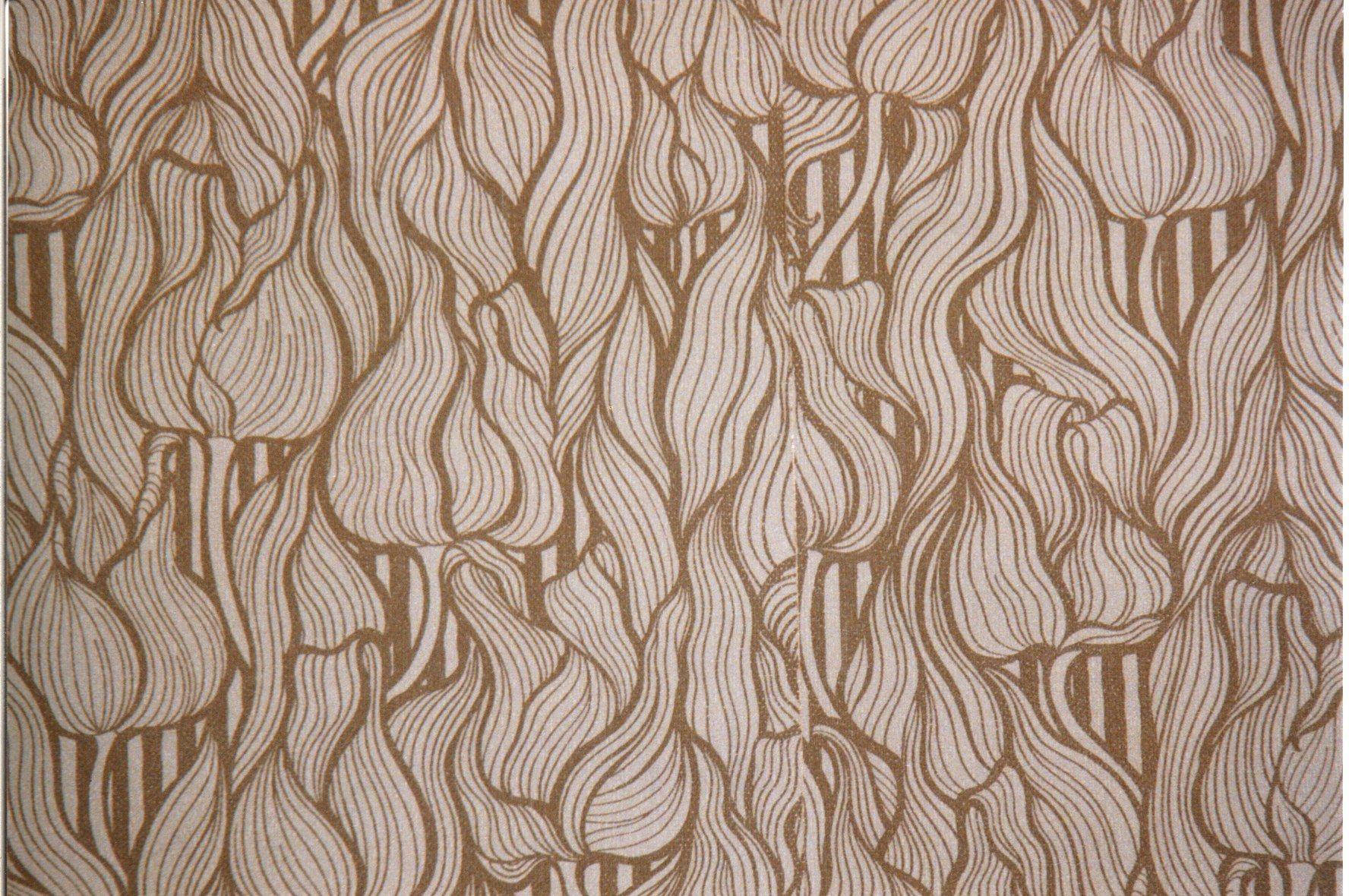 brown floral design, brown tulip shapes, beige background, HD Desktop Wallpaper