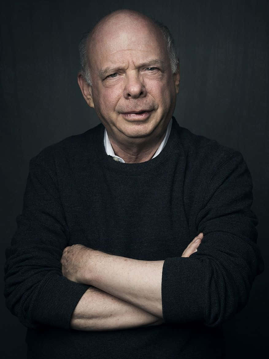 Wallace Shawn, black sweater, dark textured background, SD Phone Wallpaper