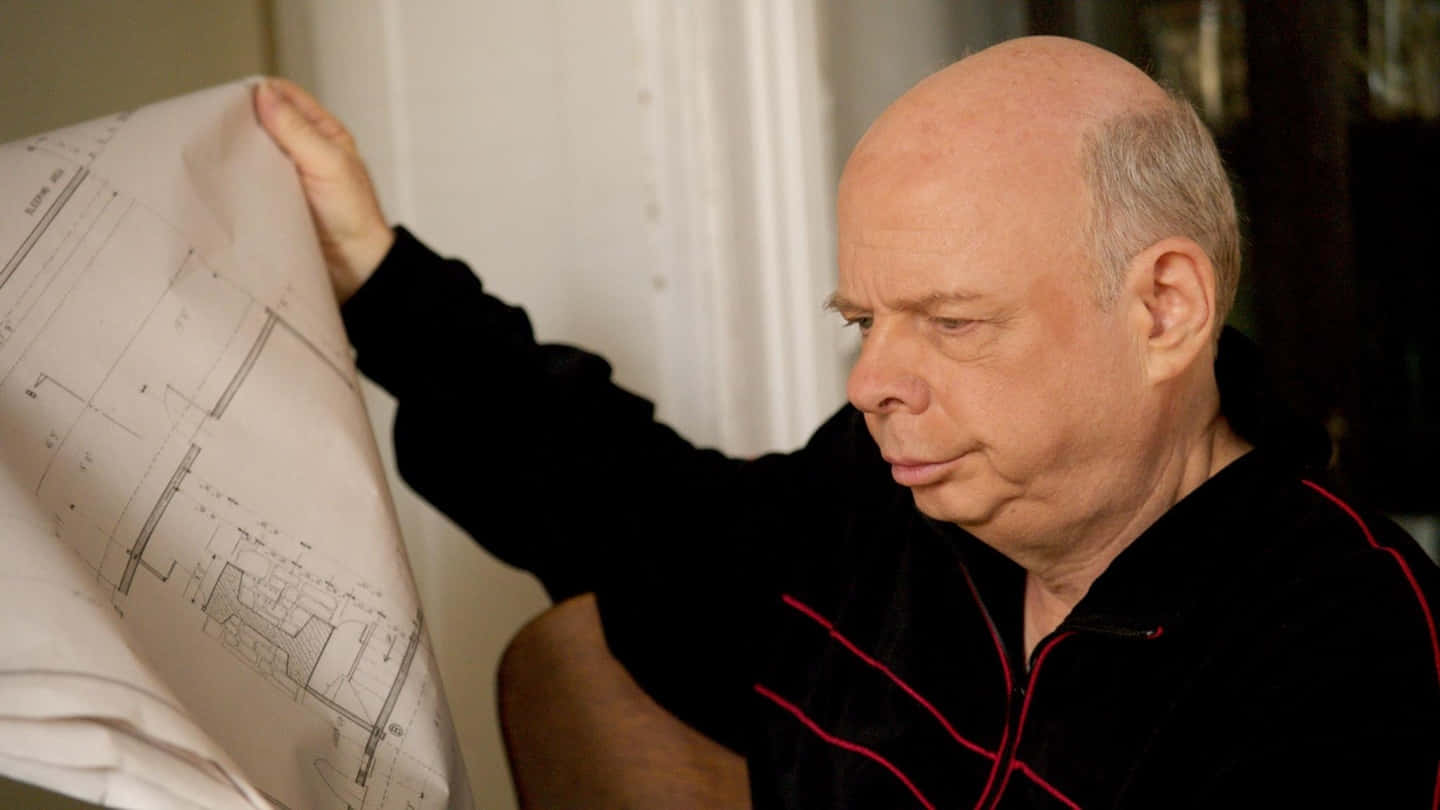 Wallace Shawn, black shirt, red stripes, HD Desktop Wallpaper