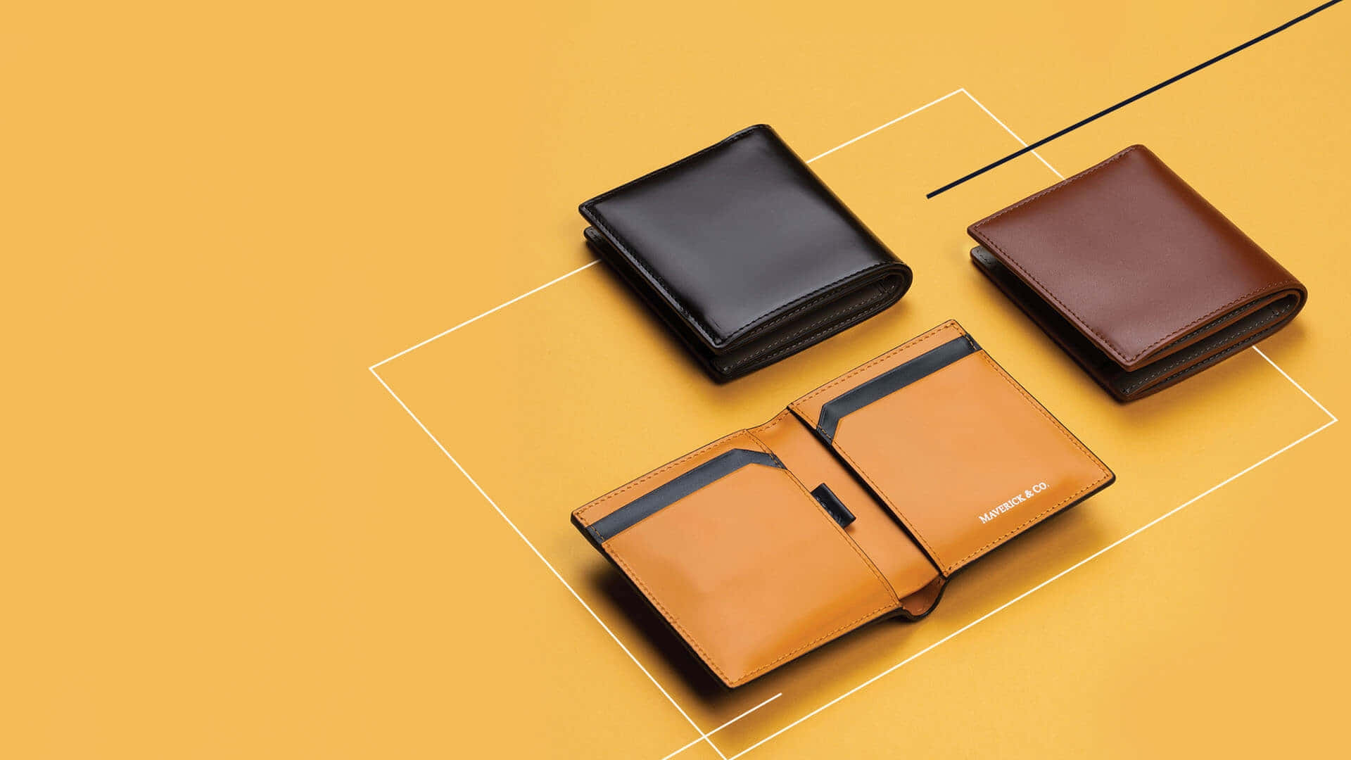 Designer Wallets Collection, yellow background, black brown and tan, Full HD Desktop Wallpaper
