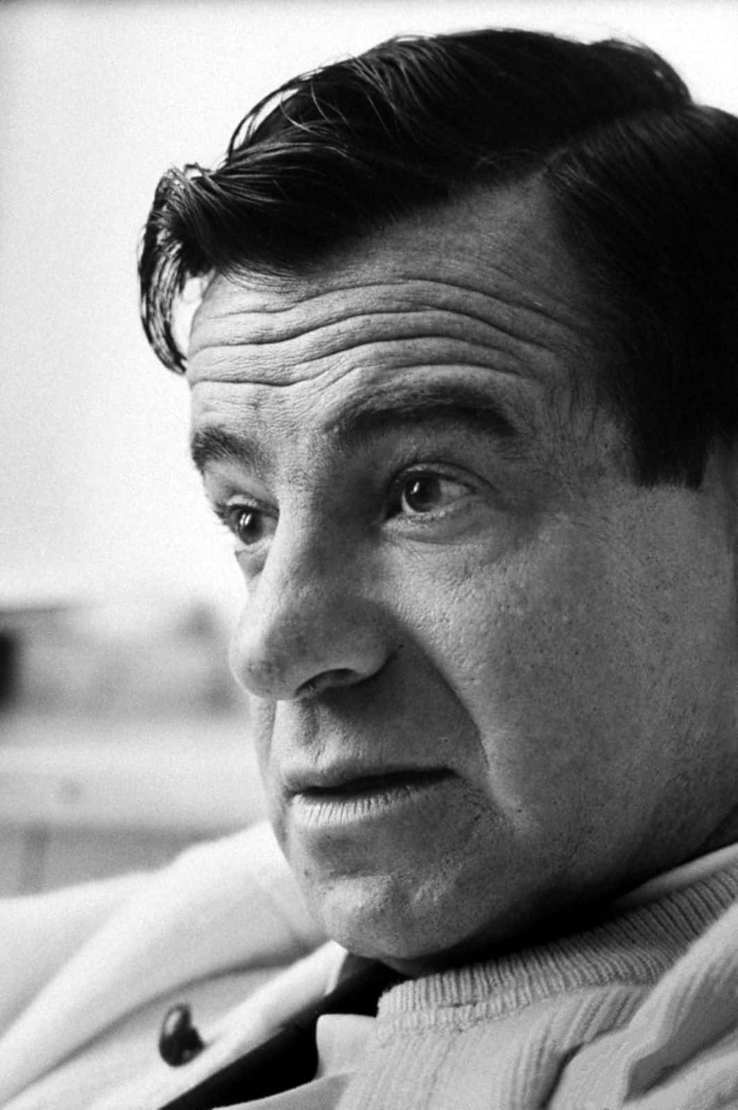 Walter Matthau, black and white, close-up portrait, HD Phone Wallpaper