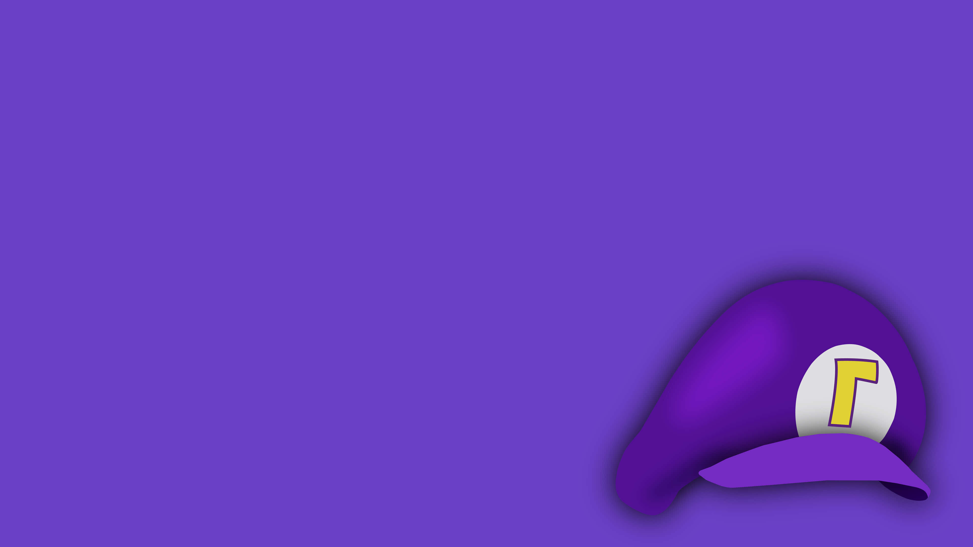 Waluigi, purple Luigi hat, yellow 'L' emblem, 4K Desktop Wallpaper