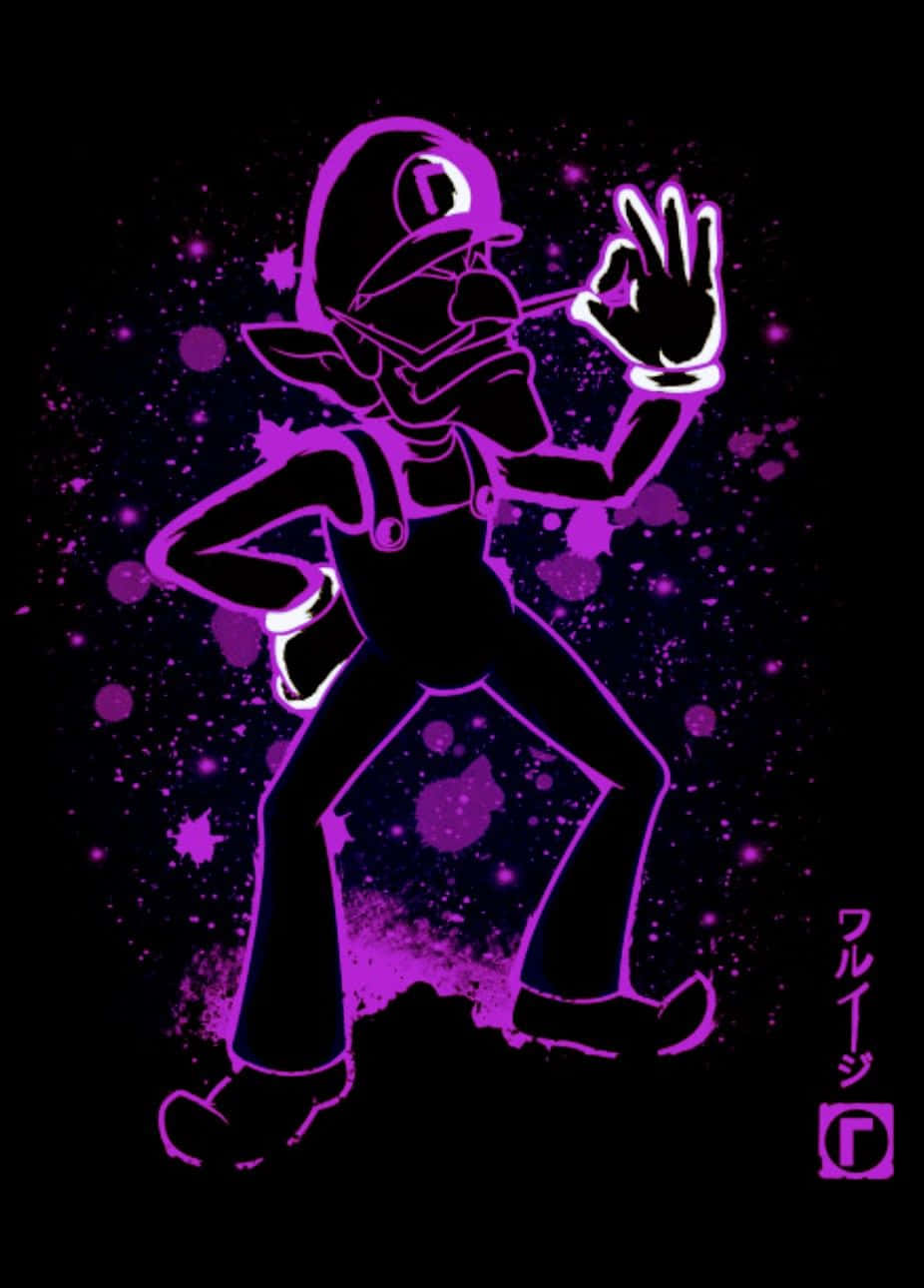 Waluigi, purple silhouette, black background, HD Phone Wallpaper