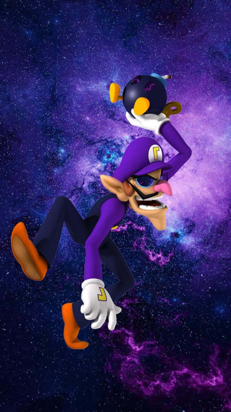 Waluigi, purple suit, cosmic nebula, HD Phone Wallpaper