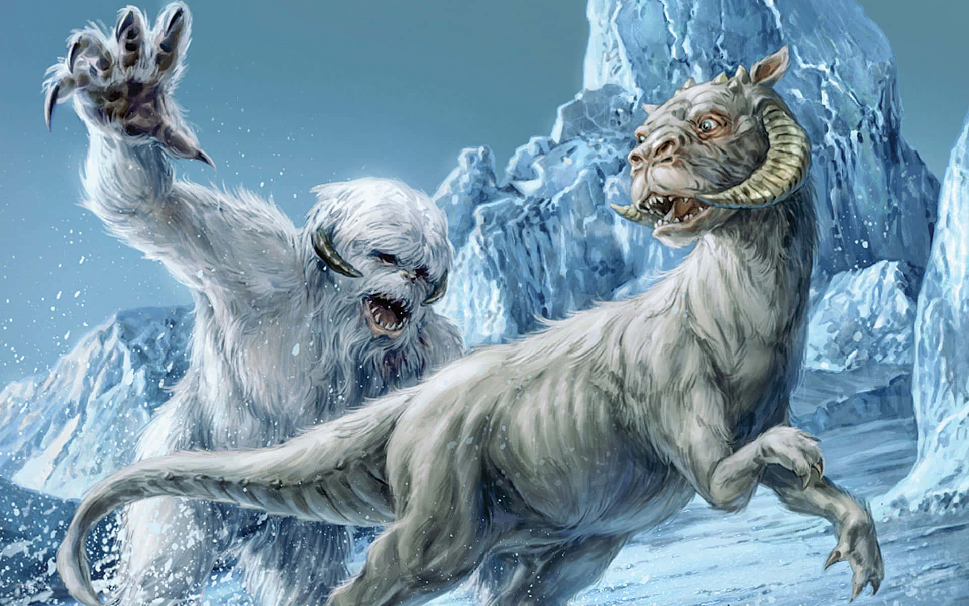 Wampa, snowy mountain landscape, jagged peaks, Full HD Desktop Wallpaper