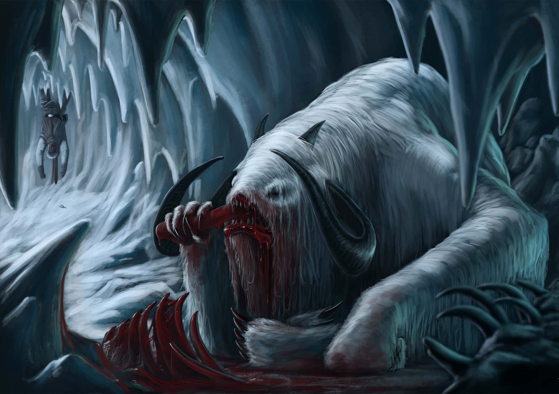 Wampa, icy habitat, frozen cave, Full HD Desktop Wallpaper