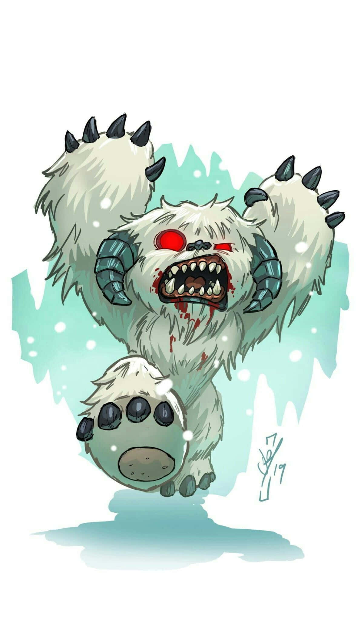 Wampa, white yeti, red eyes, Full HD Phone Wallpaper