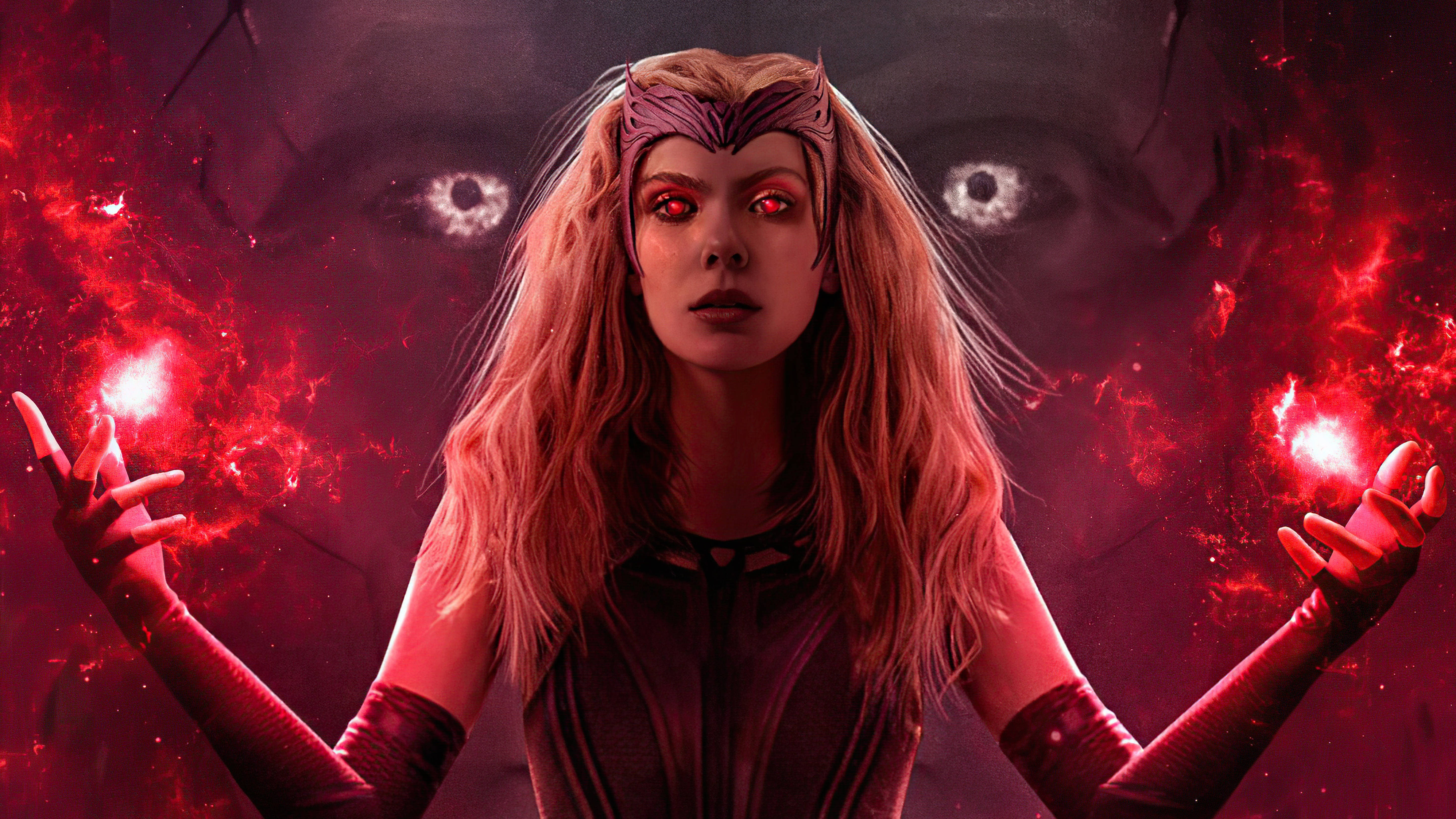 Wanda, cosmic energy, dark red nebula, 5K Desktop Wallpaper