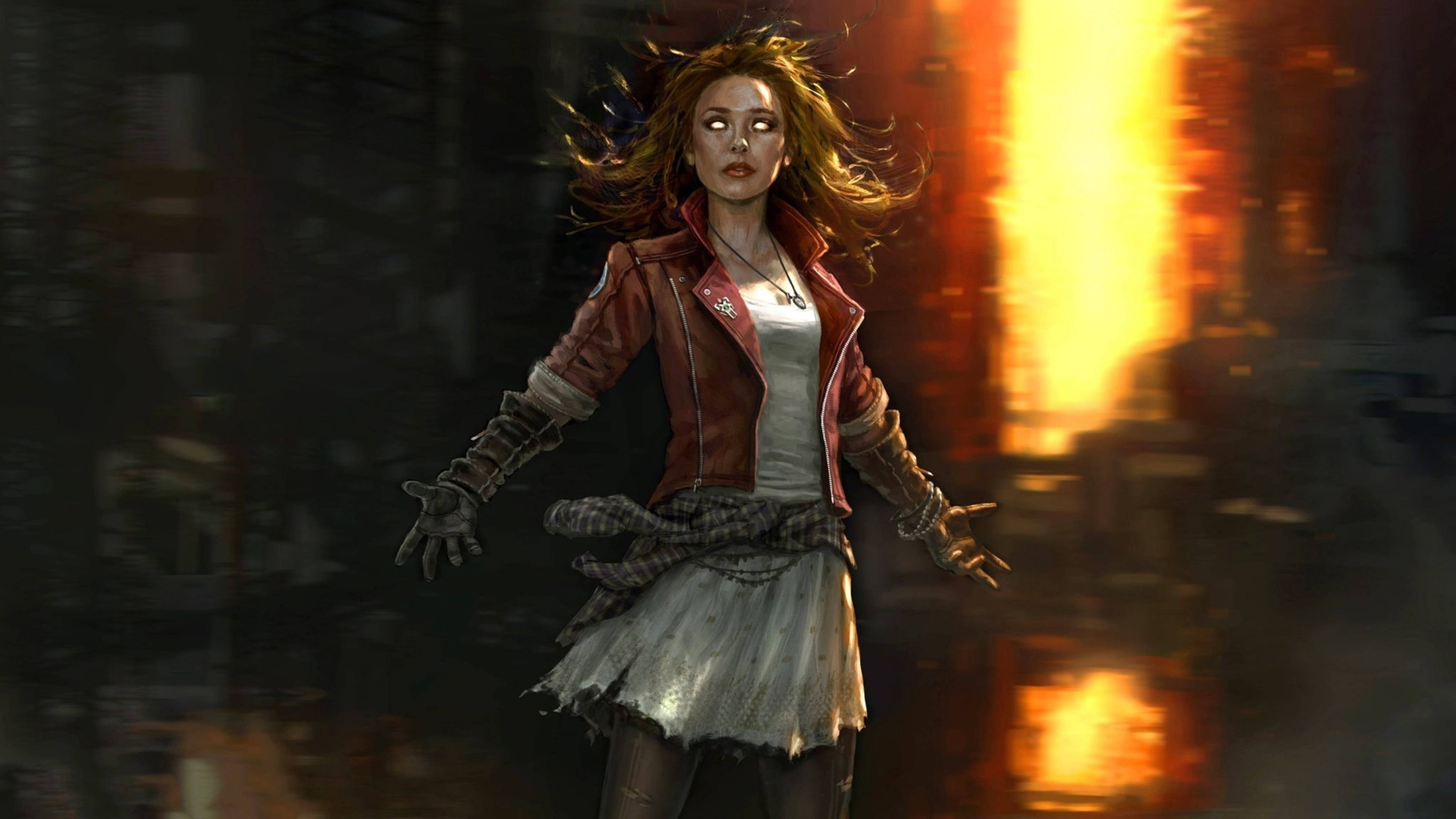Wanda, superhero, fiery explosion, 5K Desktop Wallpaper