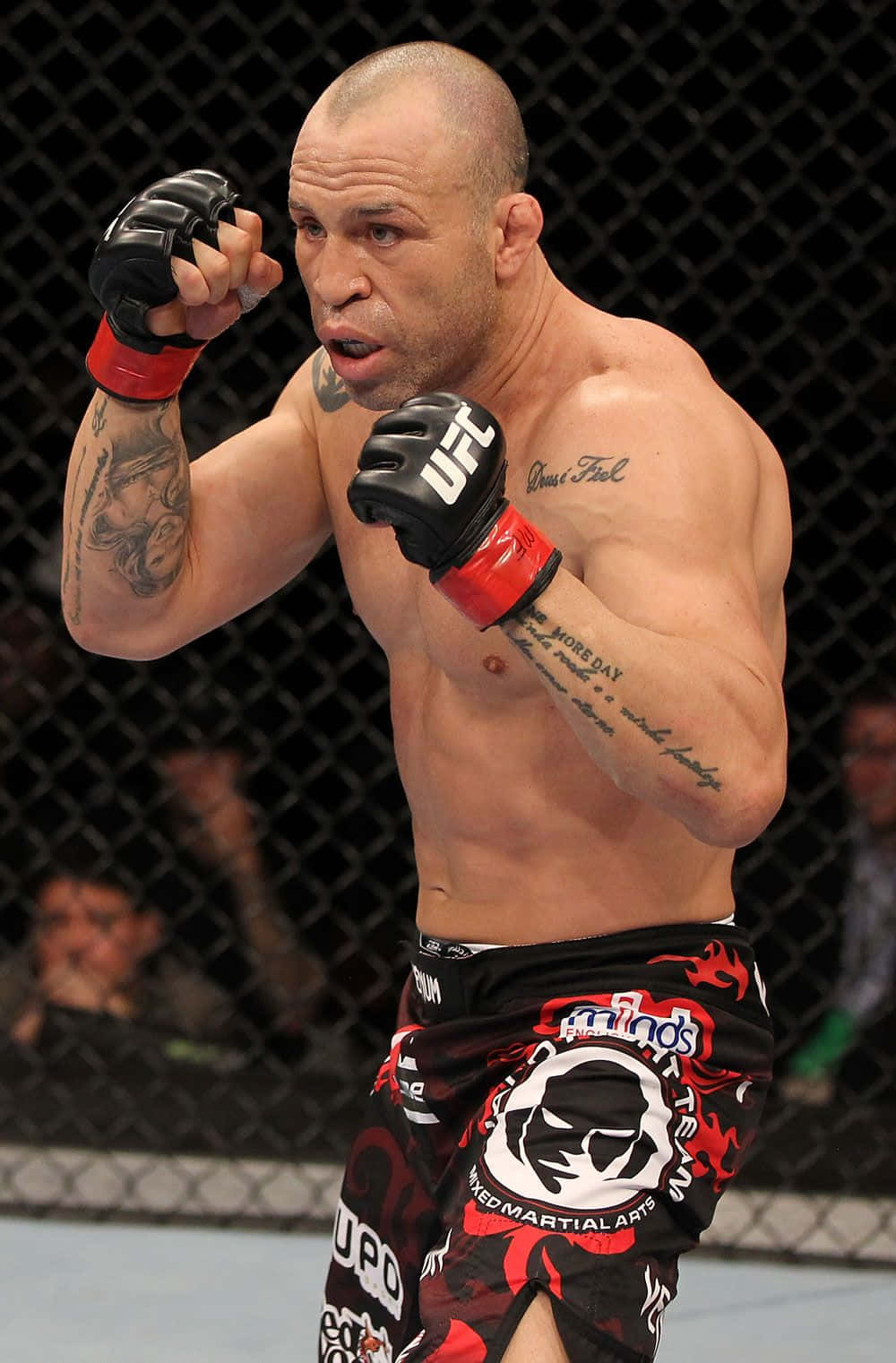 Wanderlei Silva, red and black gloves, shorts, HD Phone Wallpaper