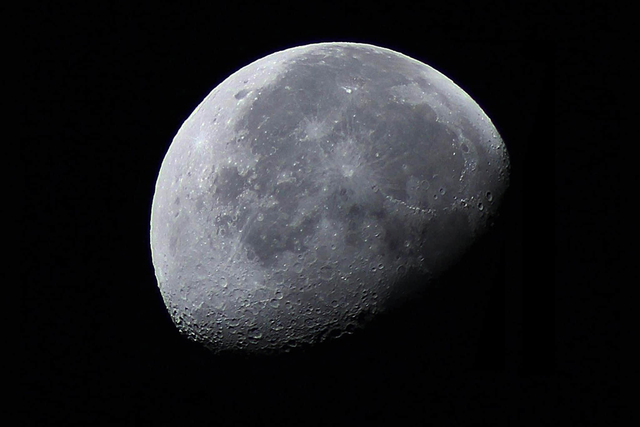 Waning Gibbous Moon, crescent moon, craters, Full HD Desktop Wallpaper