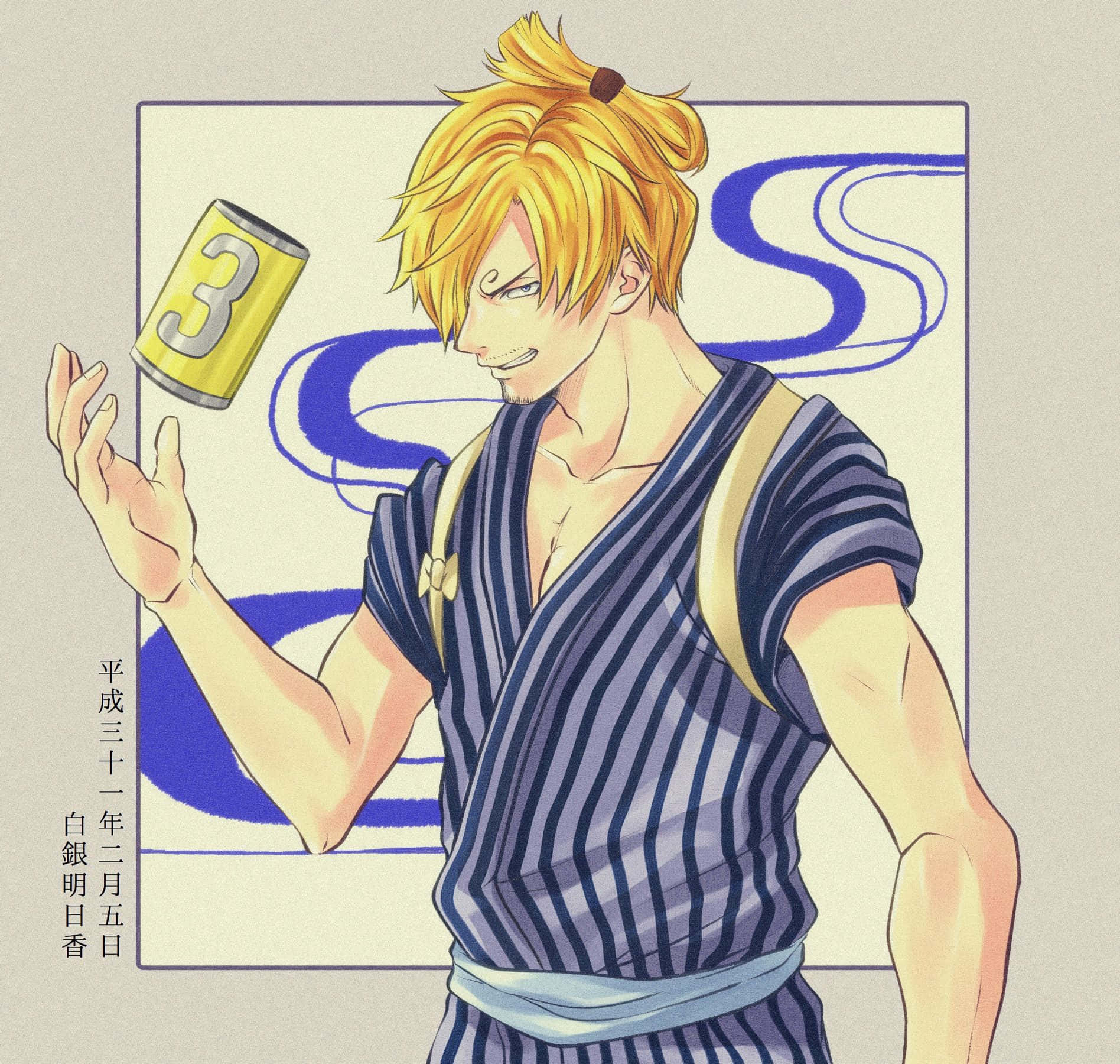Wano Country, anime man, spiky blonde hair, HD Desktop Wallpaper