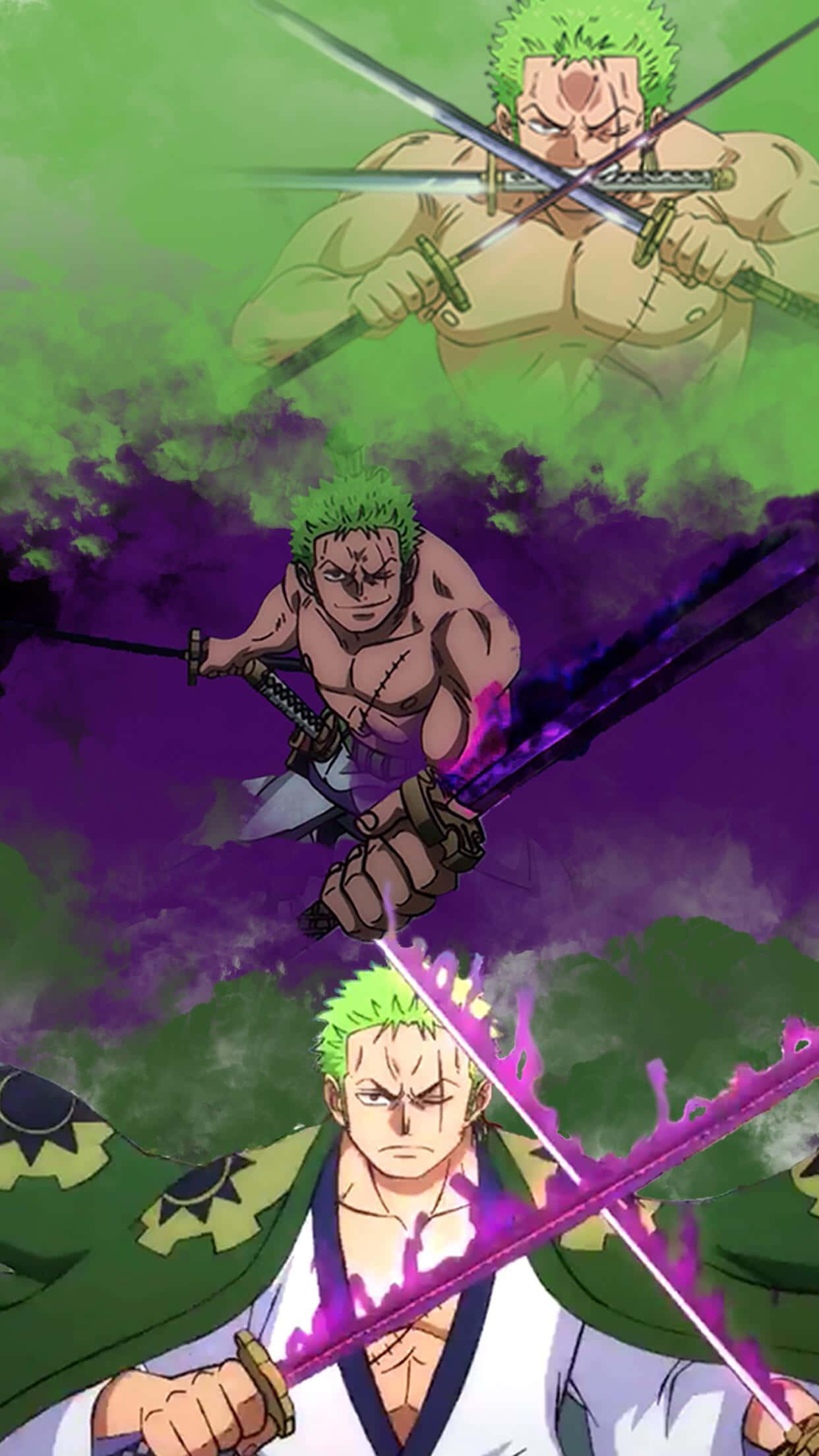 Wano Country, green hair, swords, Full HD Phone Wallpaper