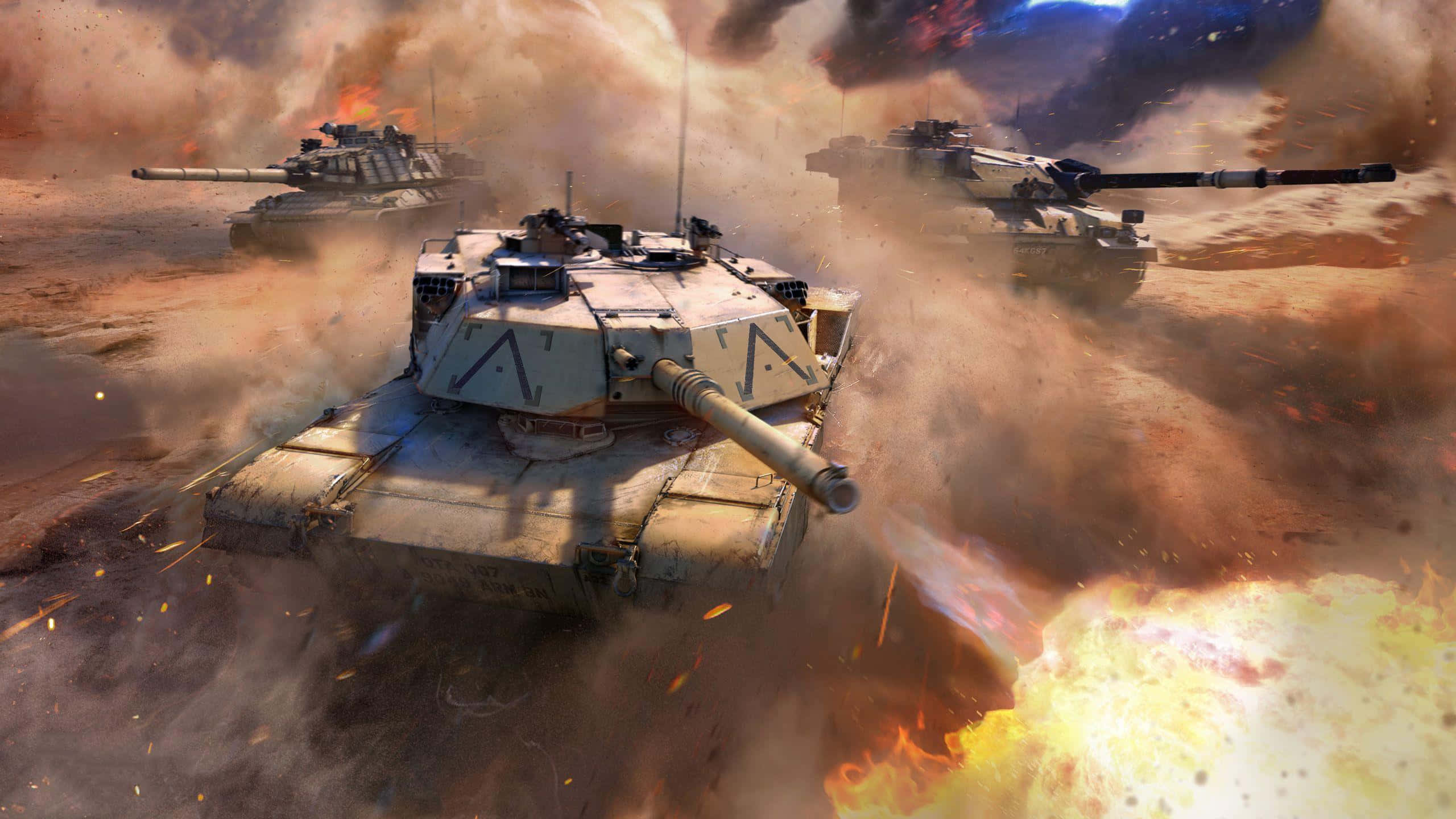 War Thunder, tank battle, explosive action, 2K Desktop Wallpaper