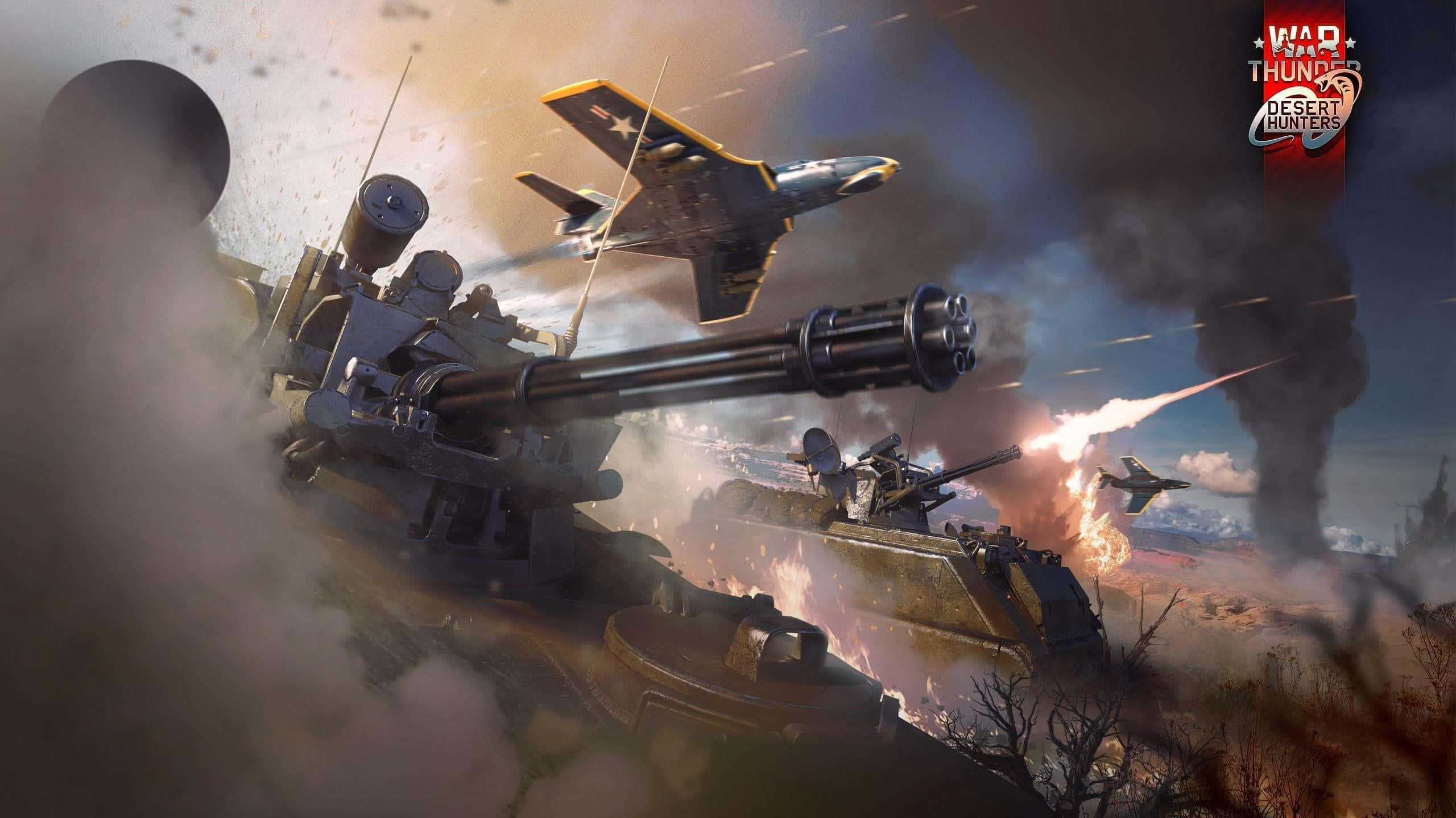 War Thunder, desert battlefield, tanks, 2K Desktop Wallpaper