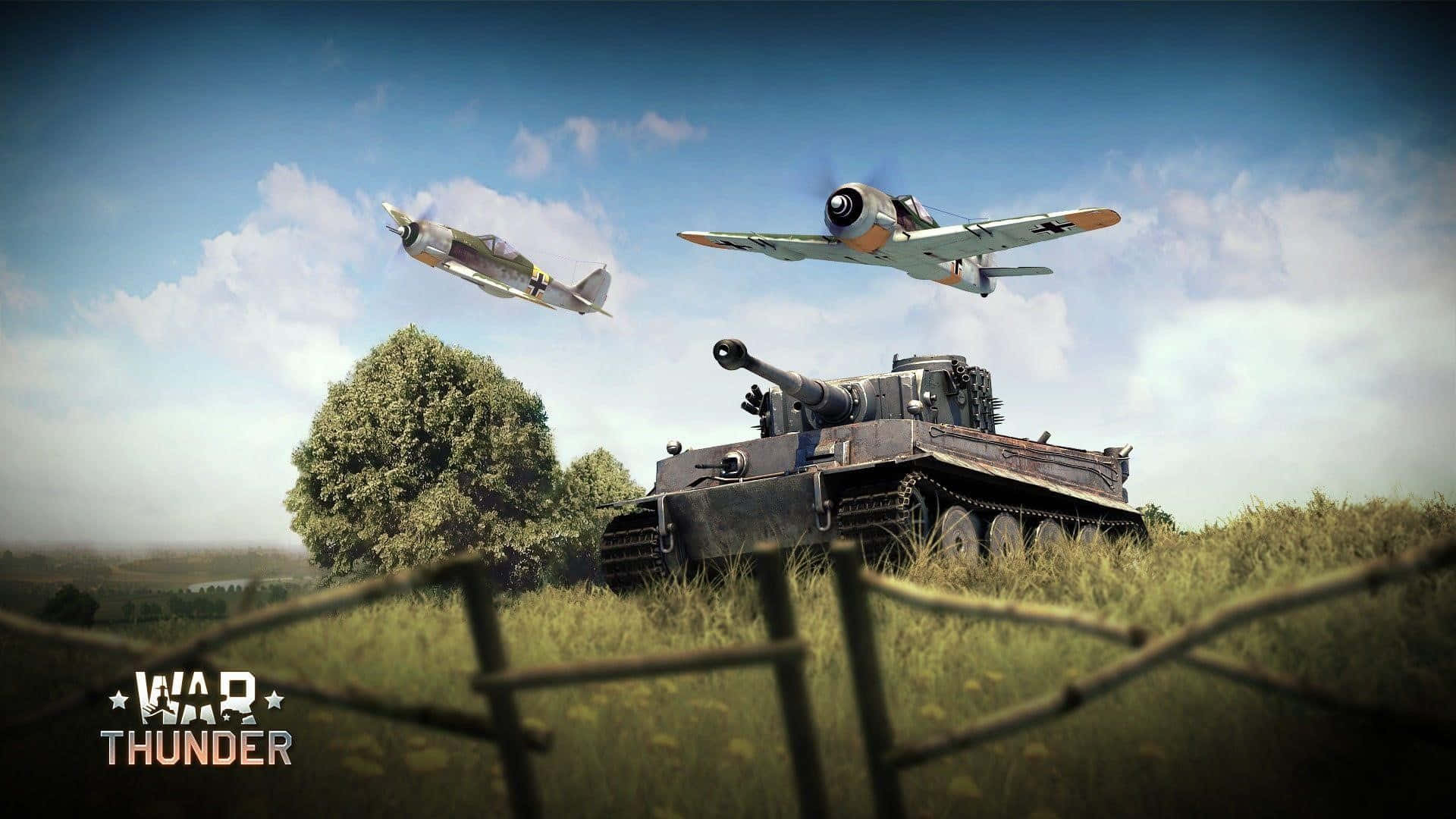 War Thunder, tank, vintage fighter planes, Full HD Desktop Wallpaper
