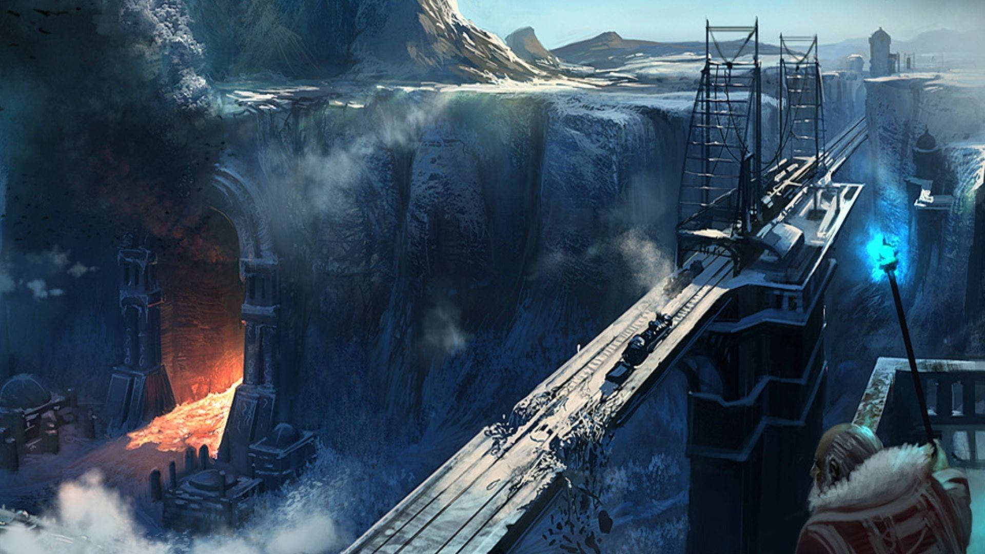 War, rock mountain, snowy cliff, Full HD Desktop Wallpaper