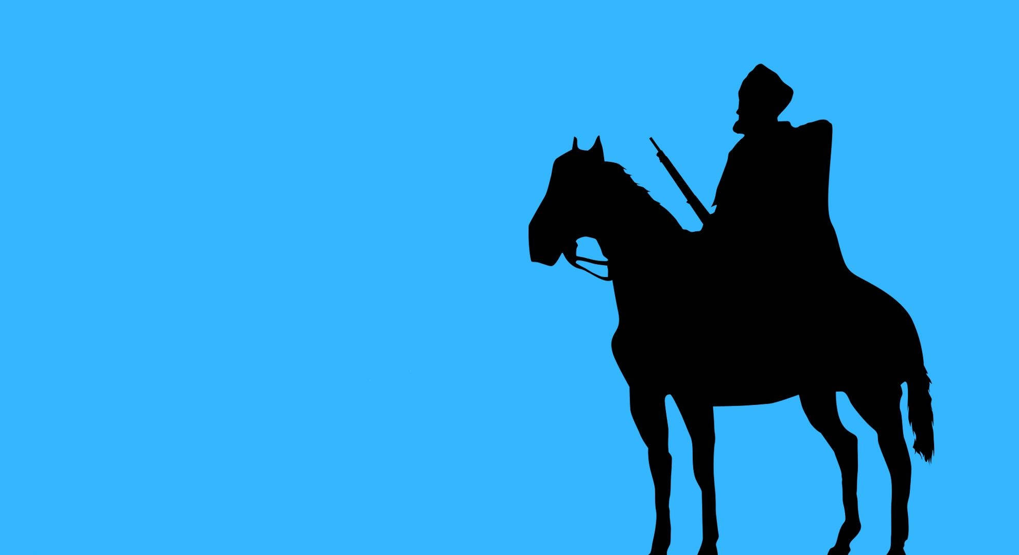 silhouette, rider, horse, Full HD Desktop Wallpaper