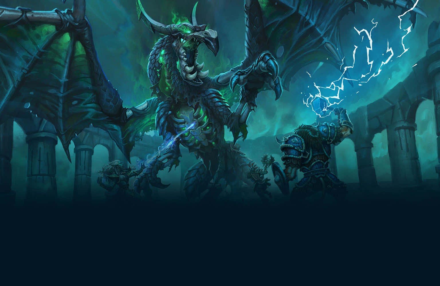 Warcraft 2, colossal green dragon, glowing eyes, HD Desktop Wallpaper