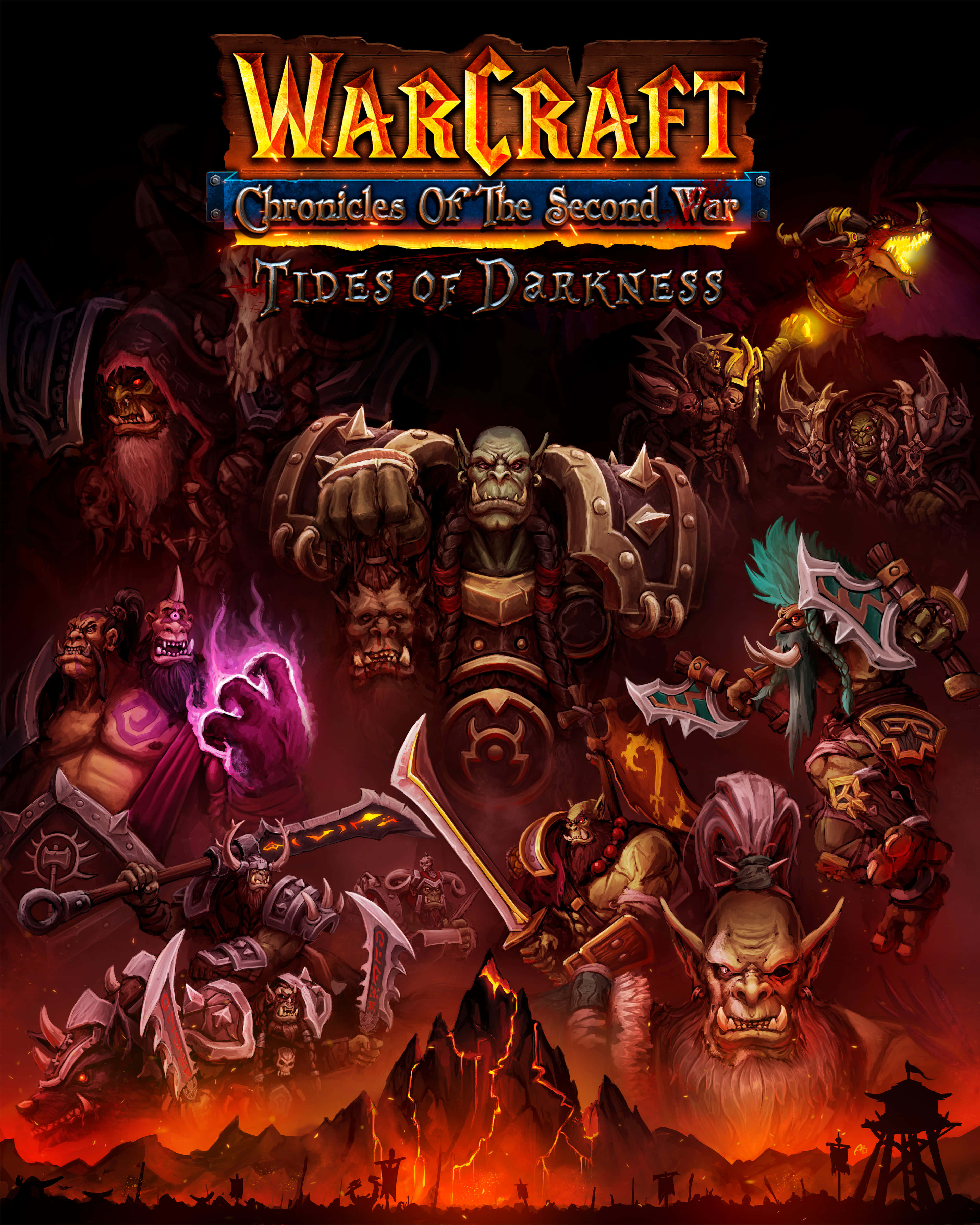 Warcraft 2, orc warriors, dark magic, 4K Phone Wallpaper