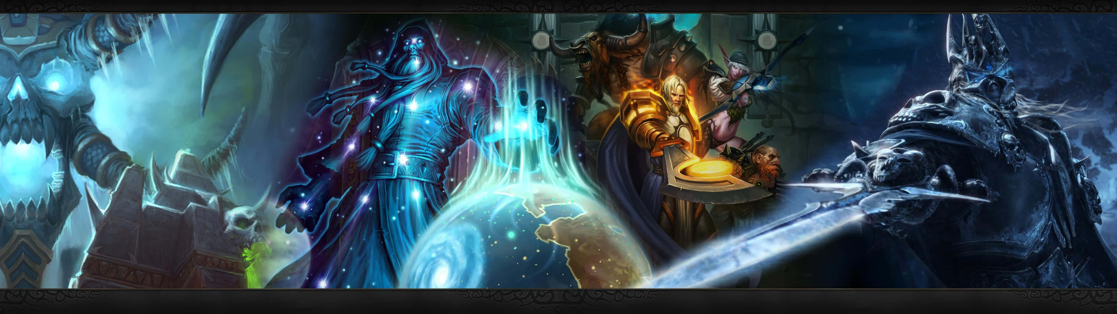Warcraft 2, fantasy warriors, glowing magic, 4K Desktop Wallpaper