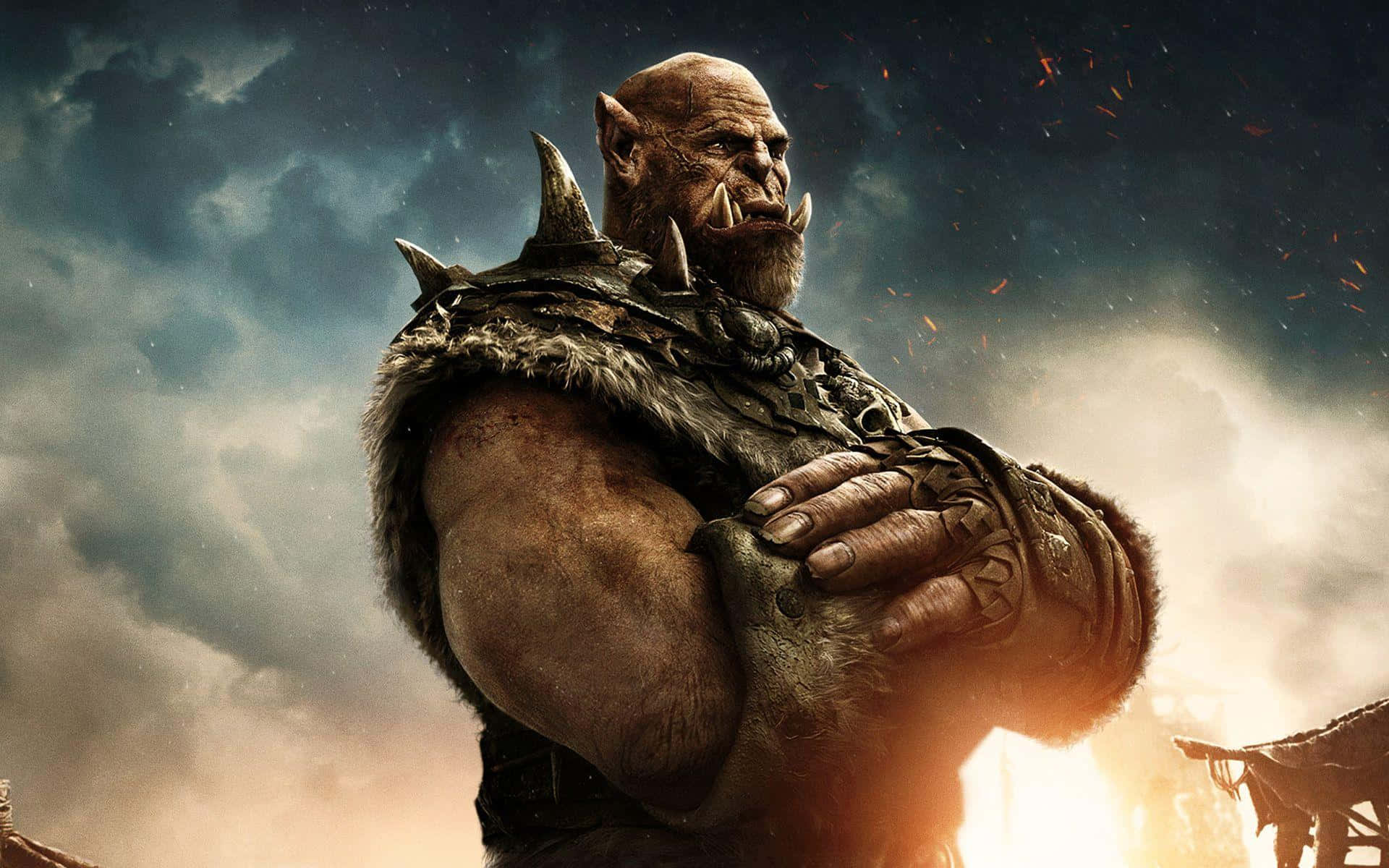 Warcraft Movie, orc warrior, tusks, Full HD Desktop Wallpaper