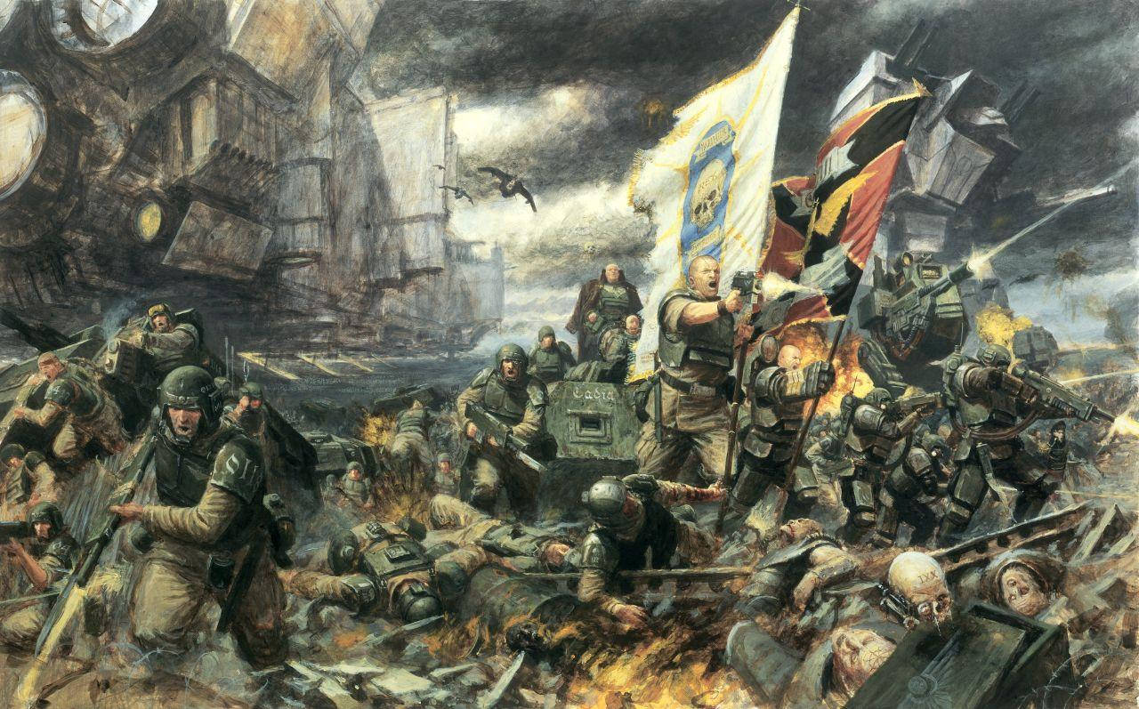 Warhammer 40K, soldiers, heavy armor, HD Desktop Wallpaper