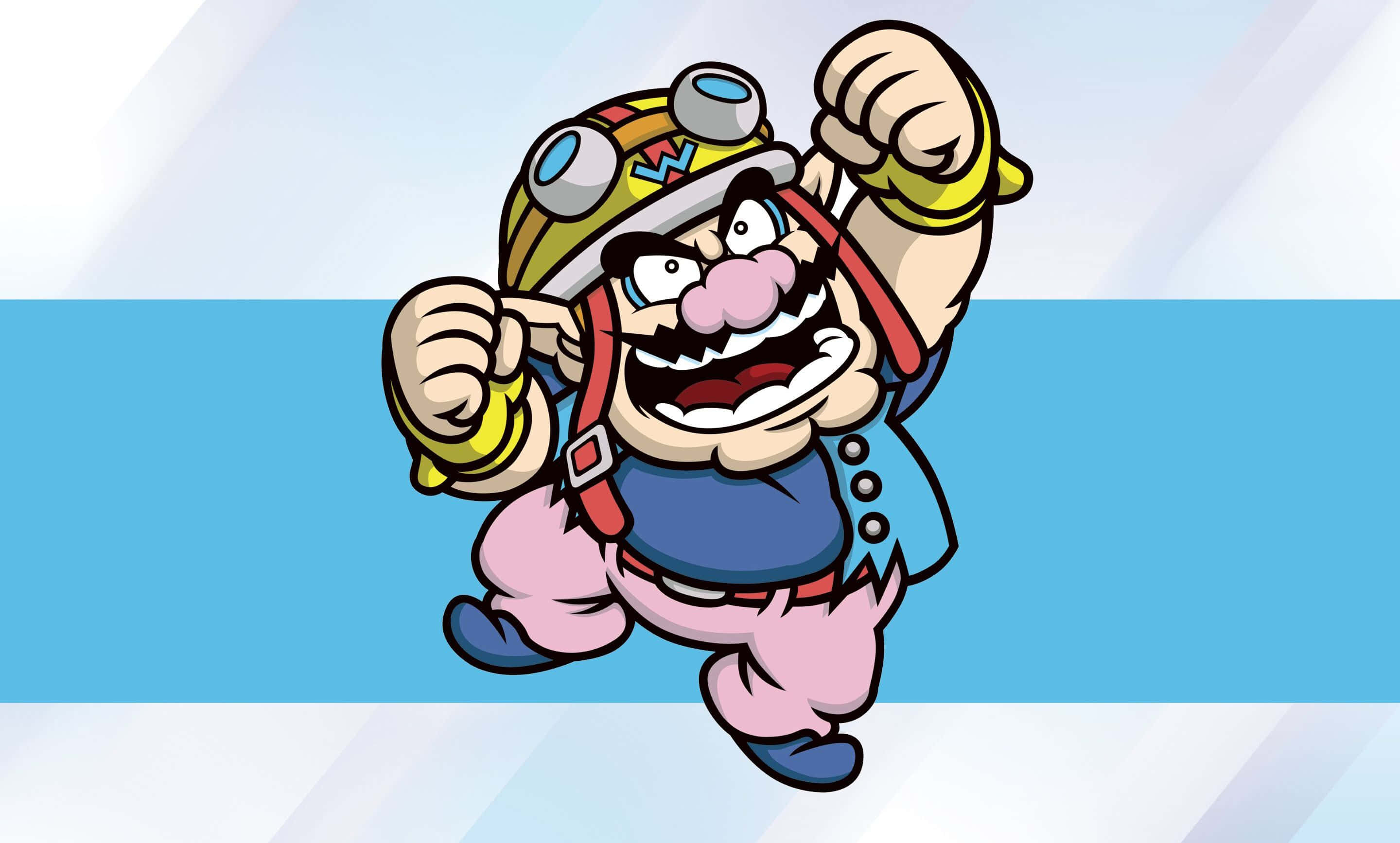 Wario, blue shirt, pink pants, 2K Desktop Wallpaper