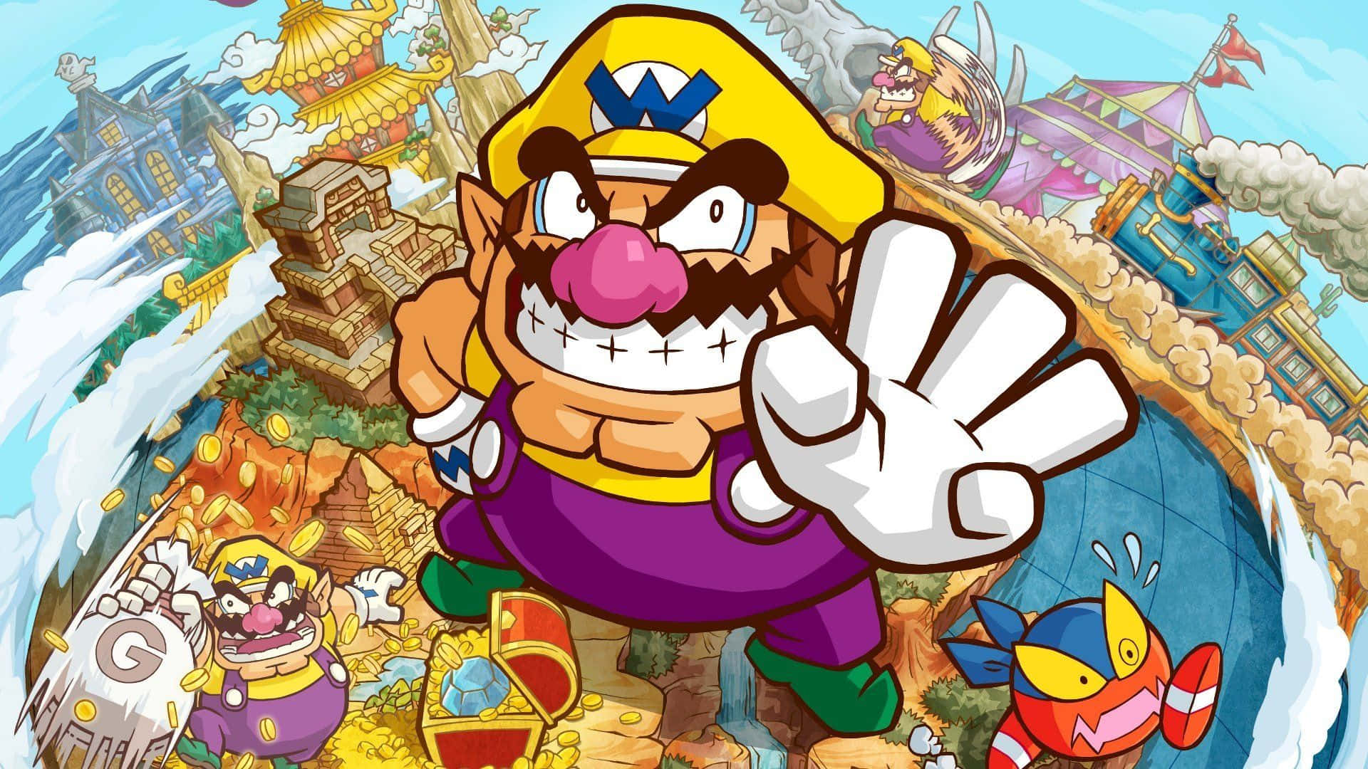 Wario, glowing eyes, dark background, Full HD Desktop Wallpaper