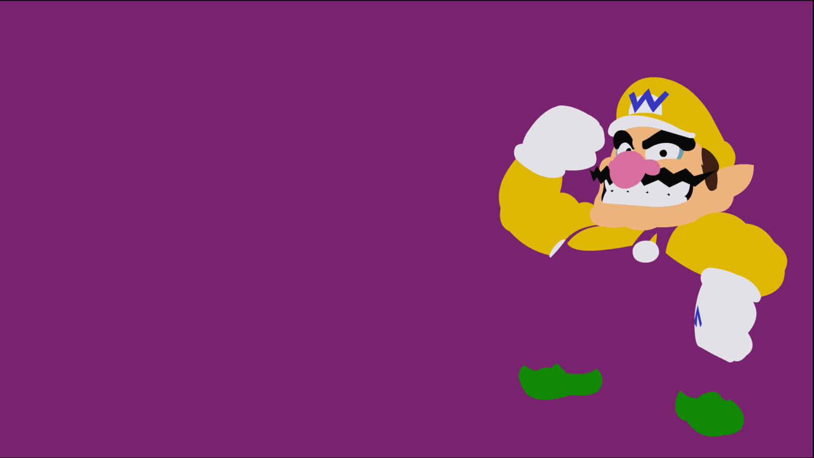 Wario, purple background, fierce grin, HD Desktop Wallpaper
