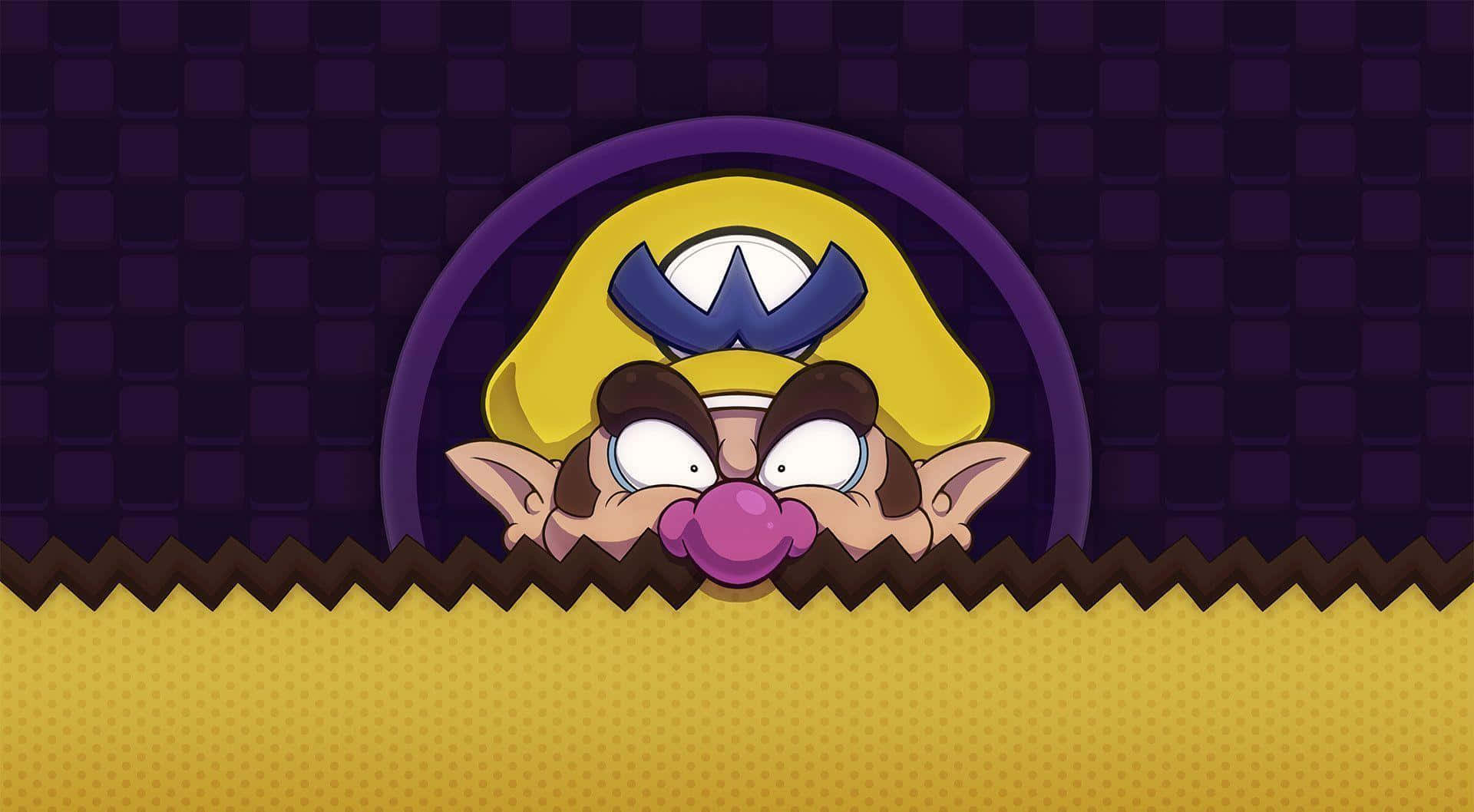 Wario, purple archway, pixelated game scene, Full HD Desktop Wallpaper