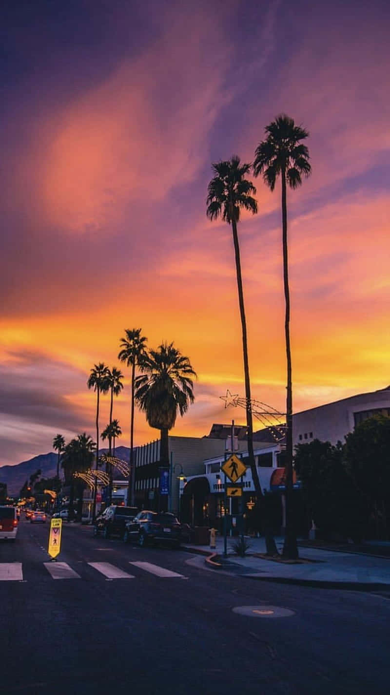 California Summer, vibrant orange, purple sunset, HD Phone Wallpaper