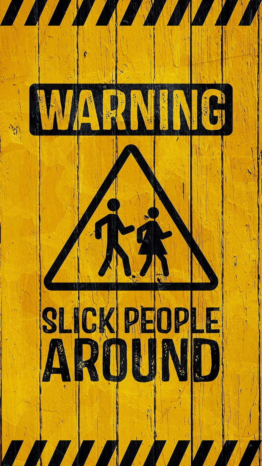 warning sign, yellow, black text, HD Phone Wallpaper