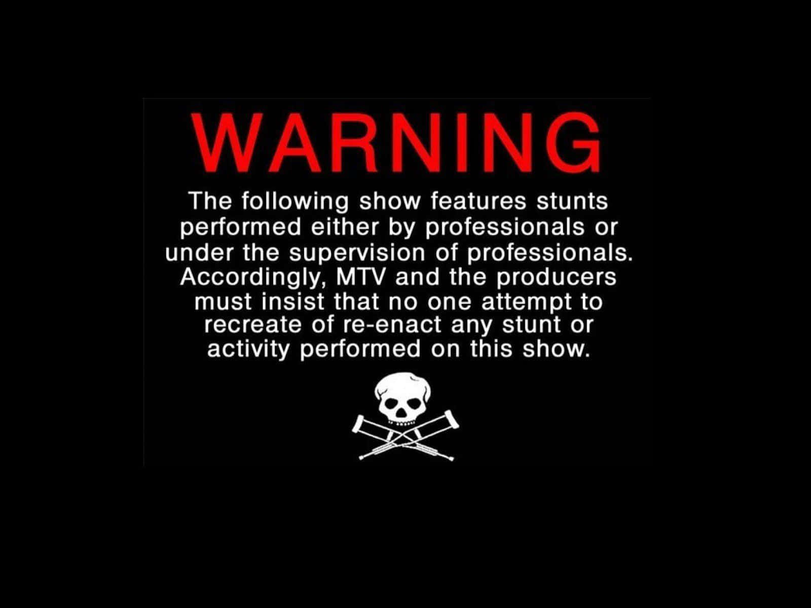 Warning, black background, bold red warning text, HD Desktop Wallpaper