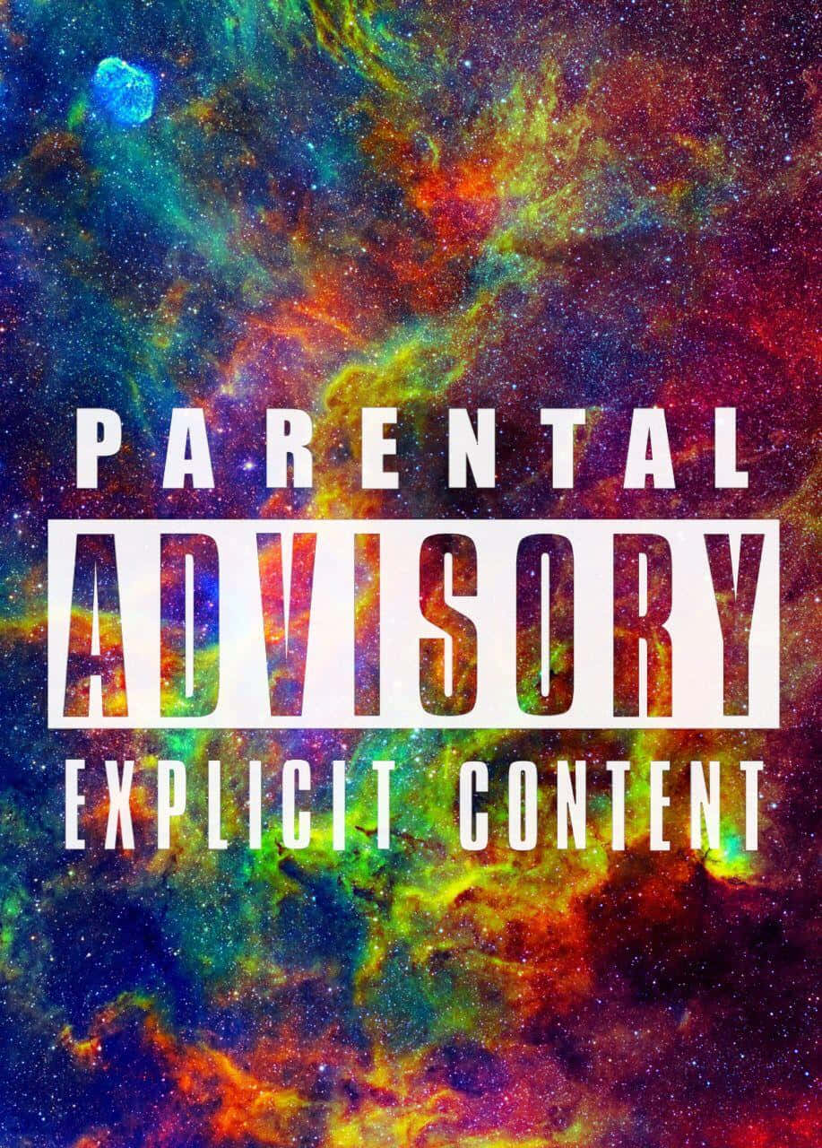 Parental Advisory, cosmic nebula, swirling blues, HD Phone Wallpaper